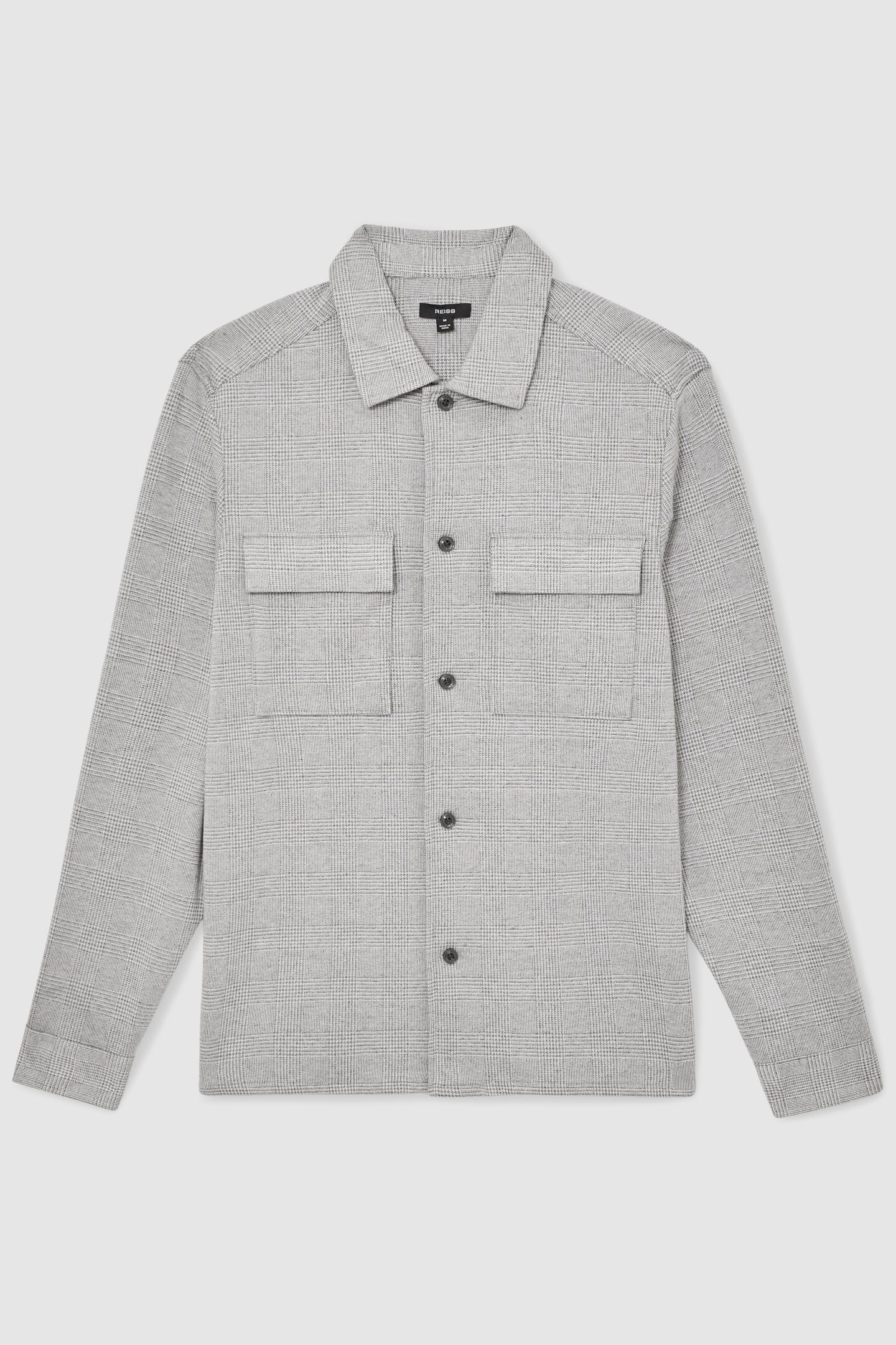 LS JERSEY CHECK TWIN POCKET OVERSHIRT SOFT GREY 4