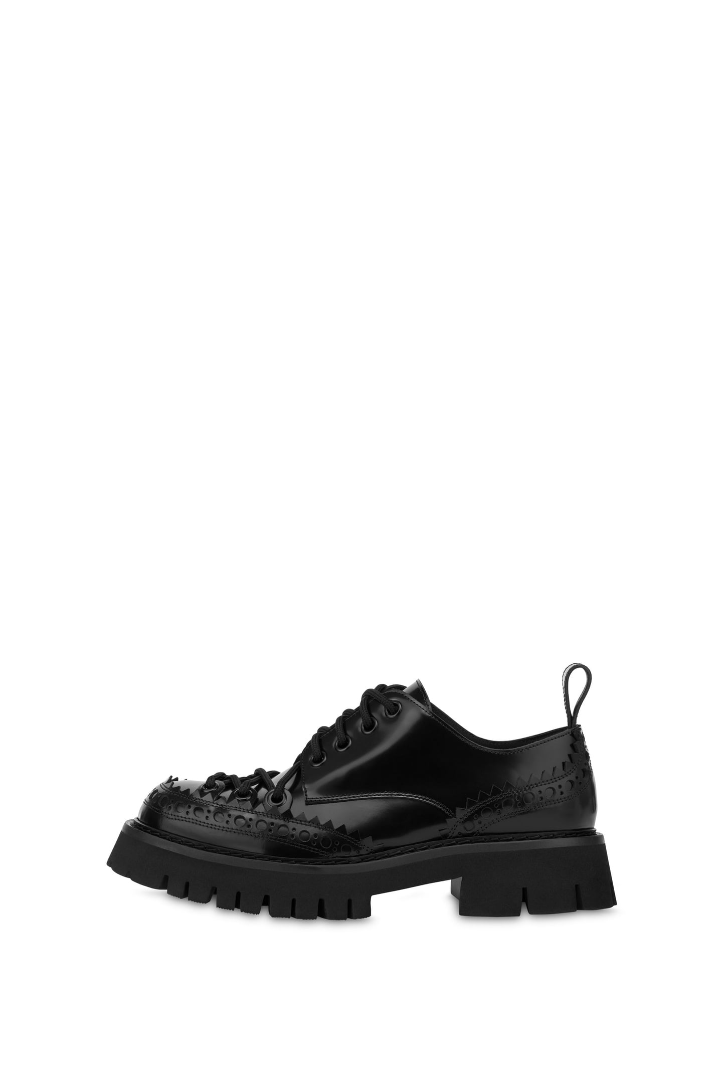 LACE-UP SHOES IN ABRASIVE CALFSKIN BLACK 1