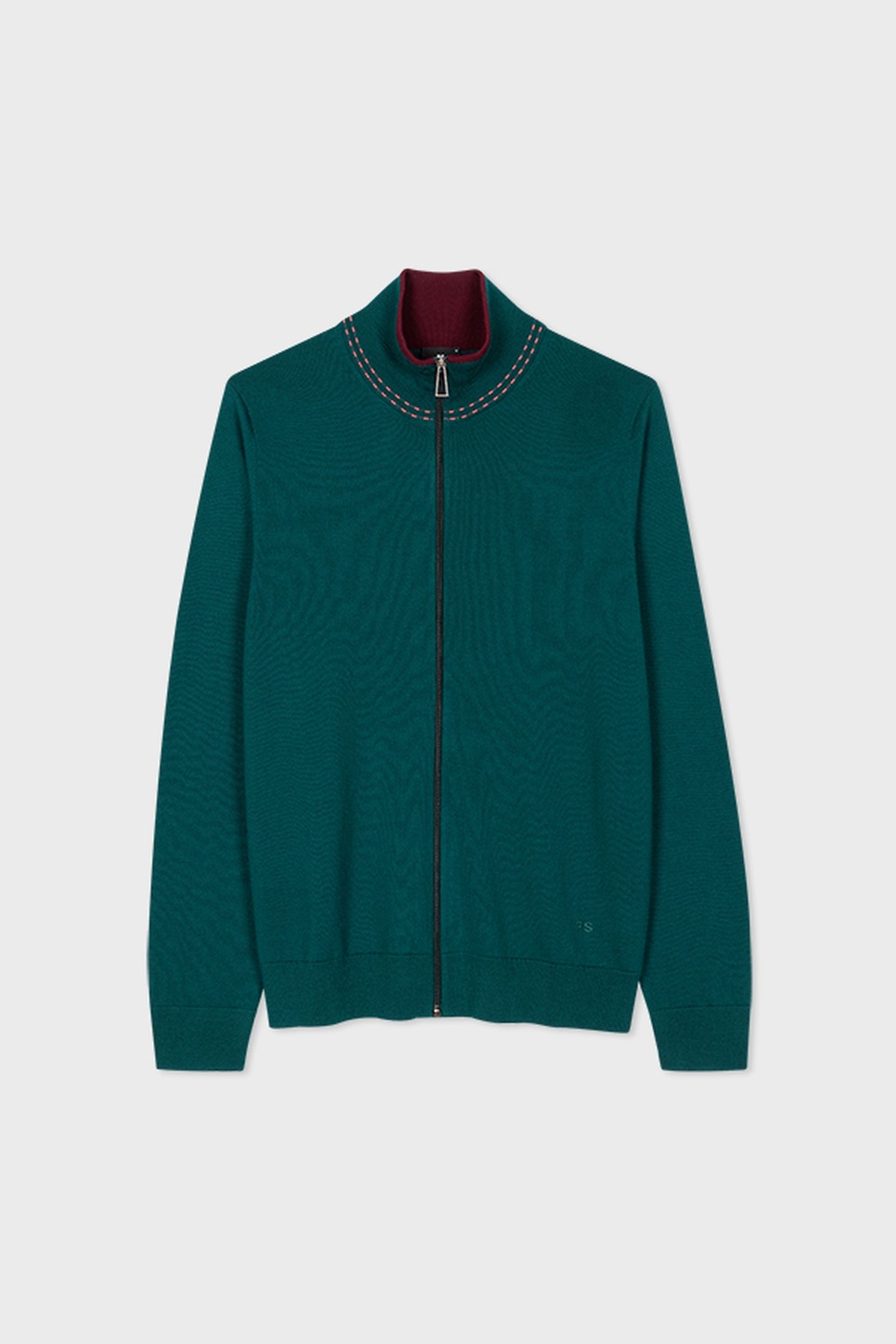 MENS CARDIGAN ZIP THRU PETROL GREEN 6