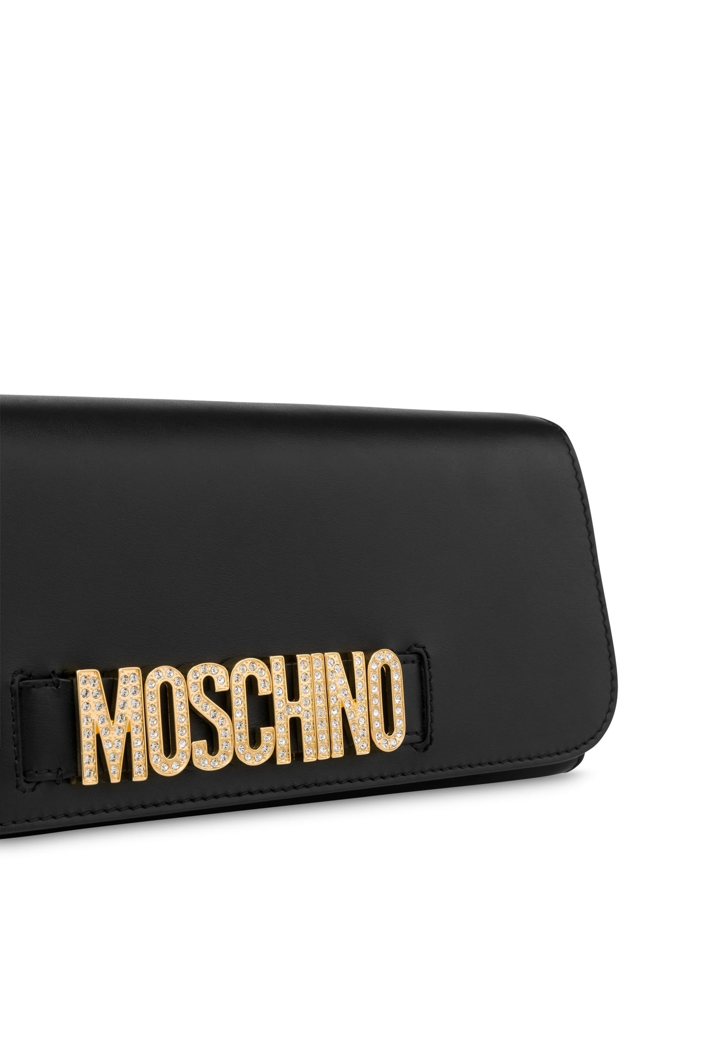 MAXI CLUTCH CRYSTAL LETTERING LOGO BLACK 4