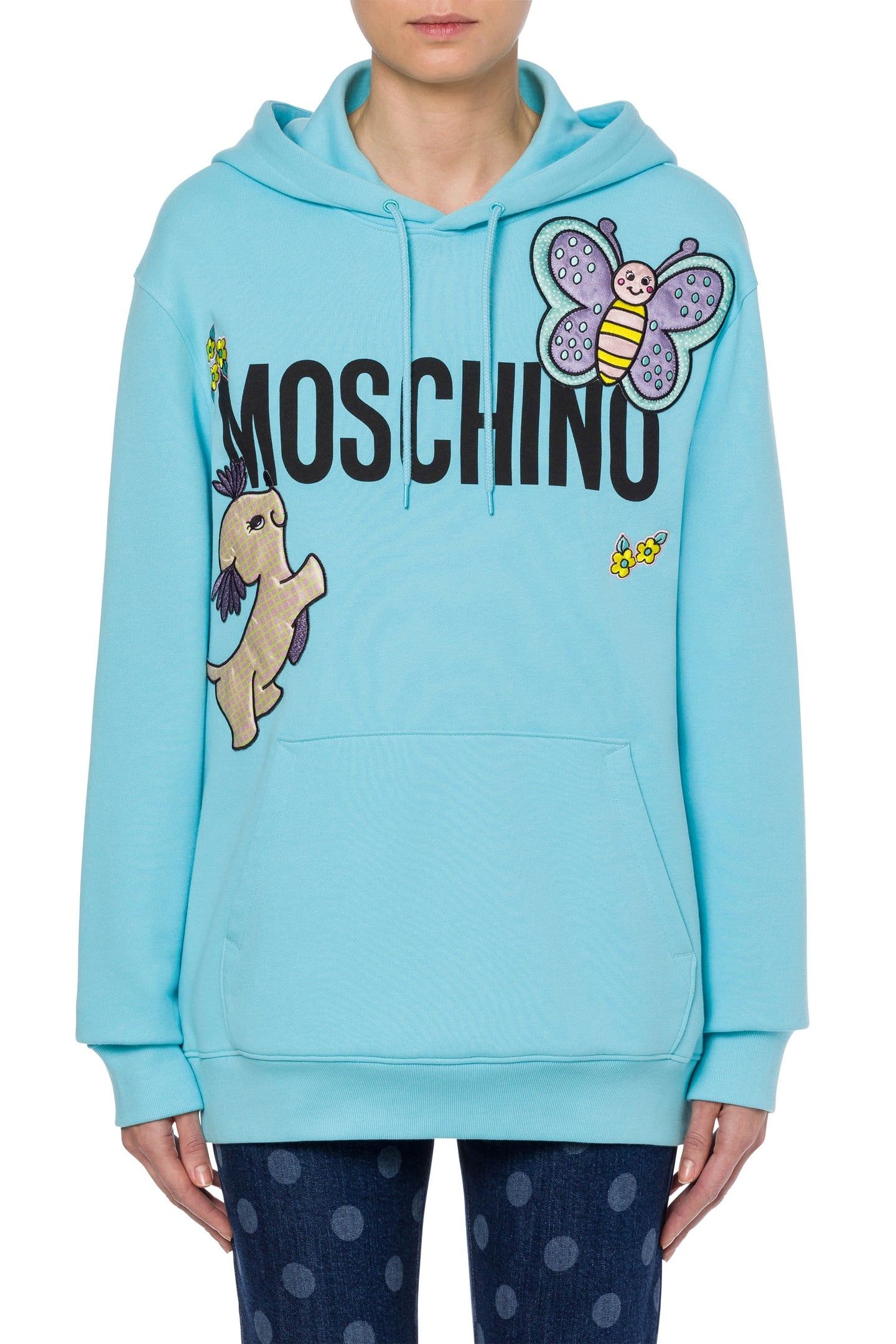ANIMALS PATCH HOODIE BLUE 1