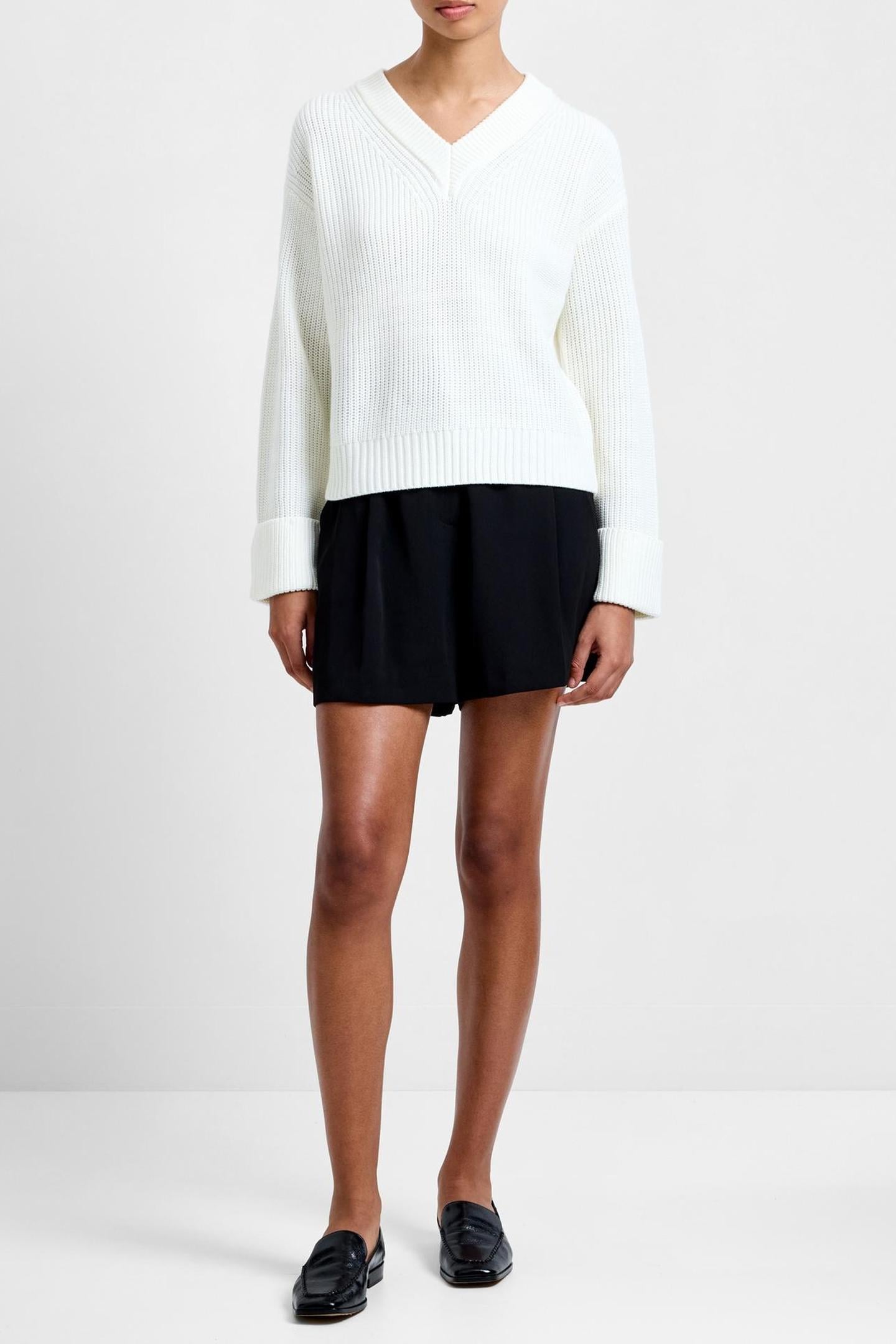 JOSS L/S V NK JUMPER PORCELAIN CREAM 1