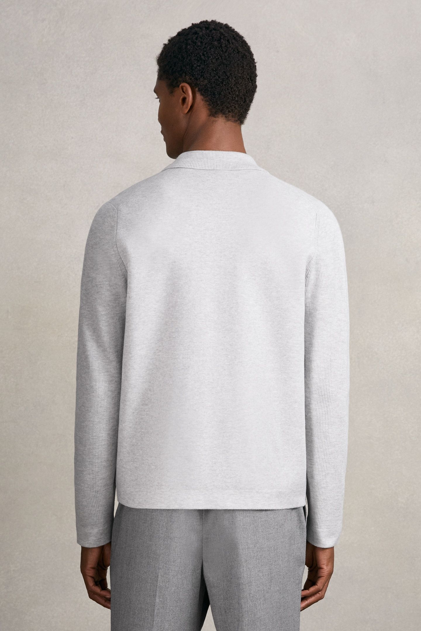 LS ZIP THROUGH RIBBED FOUR POCKET SHIRT SOFT GREY 2