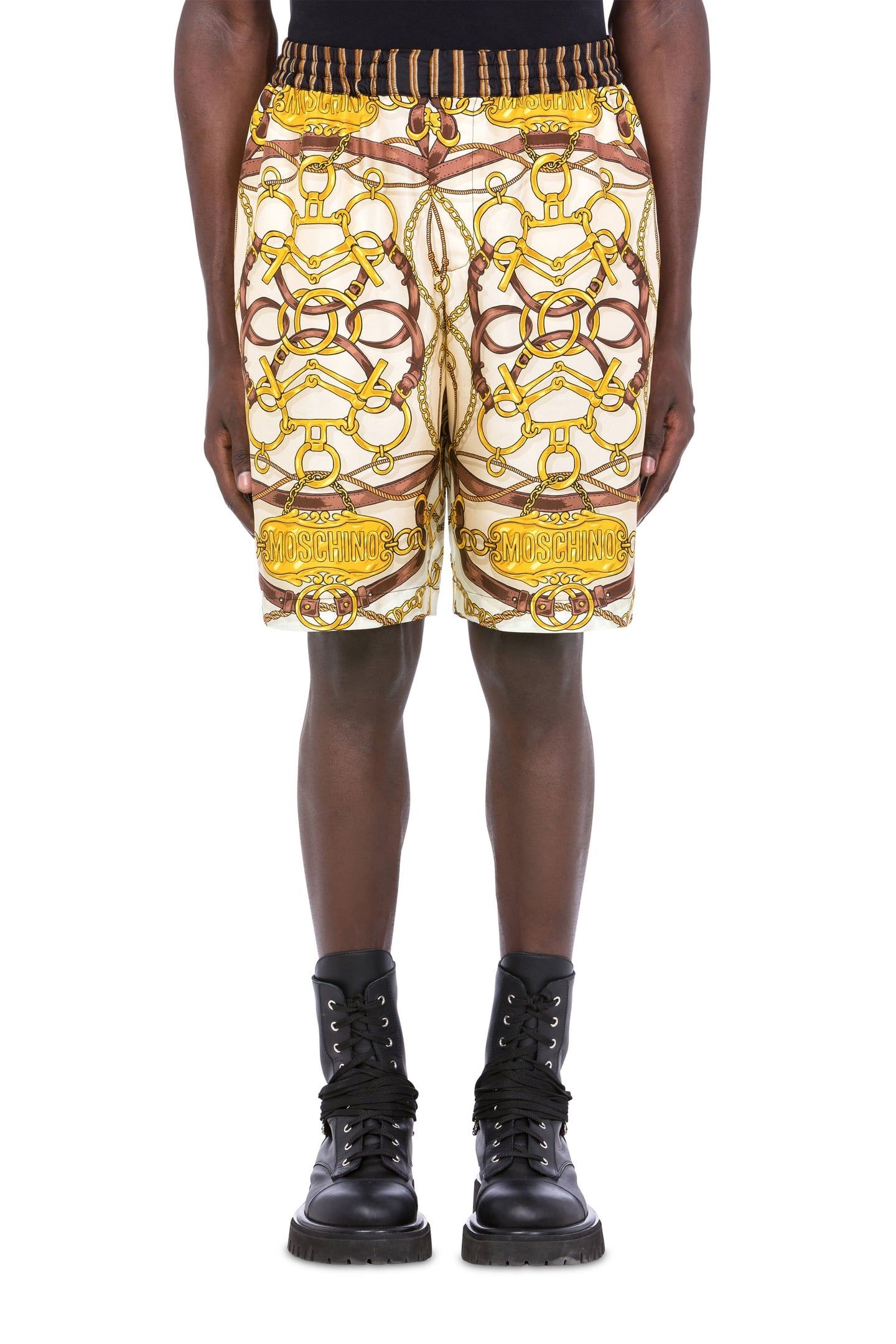 MILITARY TEDDY SCARF TWILL BERMUDA SHORTS WHITE 1