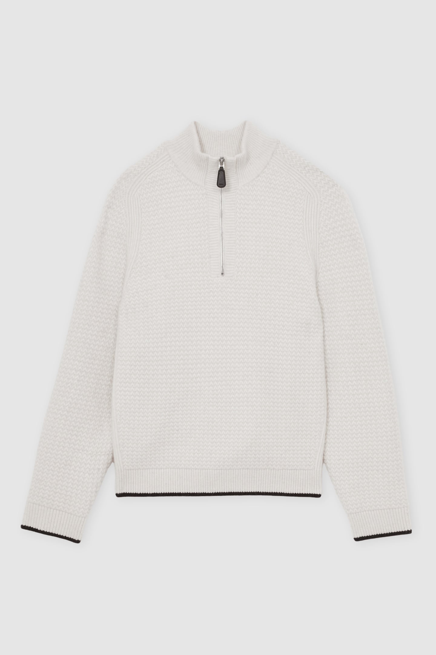 LS HALF ZIP BRUSHED RIBBED JUMPER WINTER WHITE 4