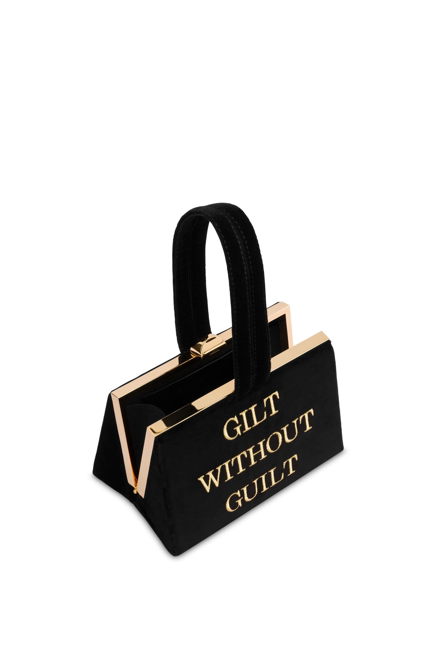 GILT WITHOUT GUILT VELVET HANDBAG BLACK 3