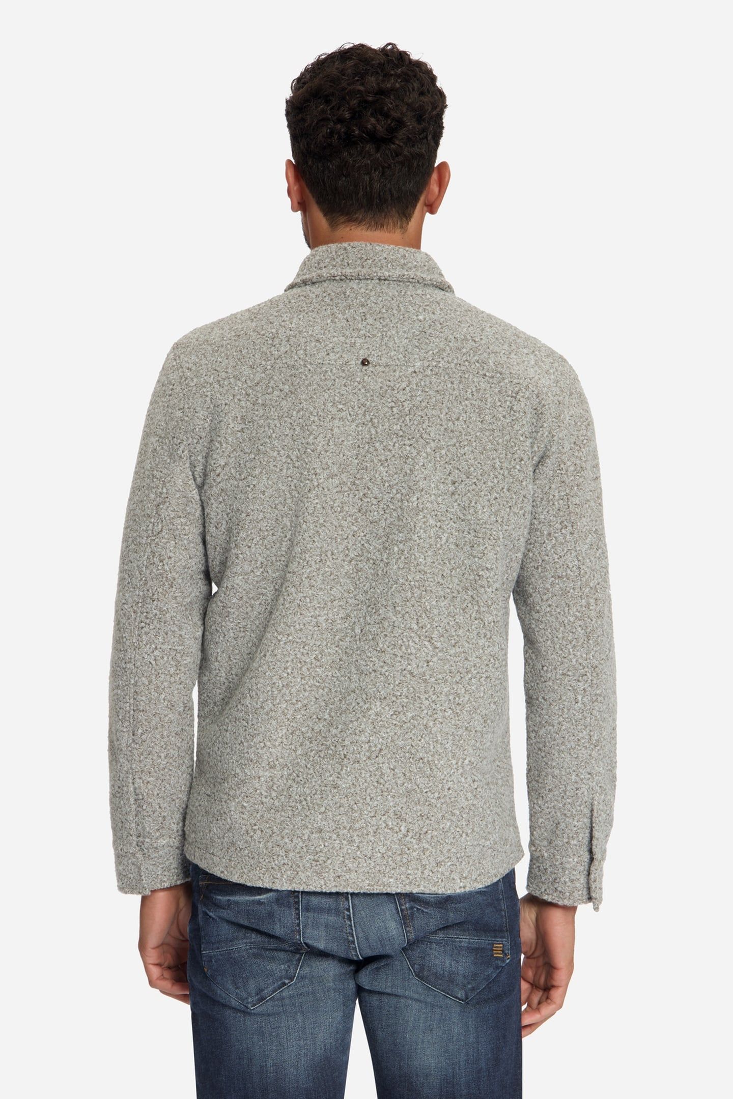 OVERSHIRT FULL ZIPPER BOUCLE SWEAT GREY MELANGE 2