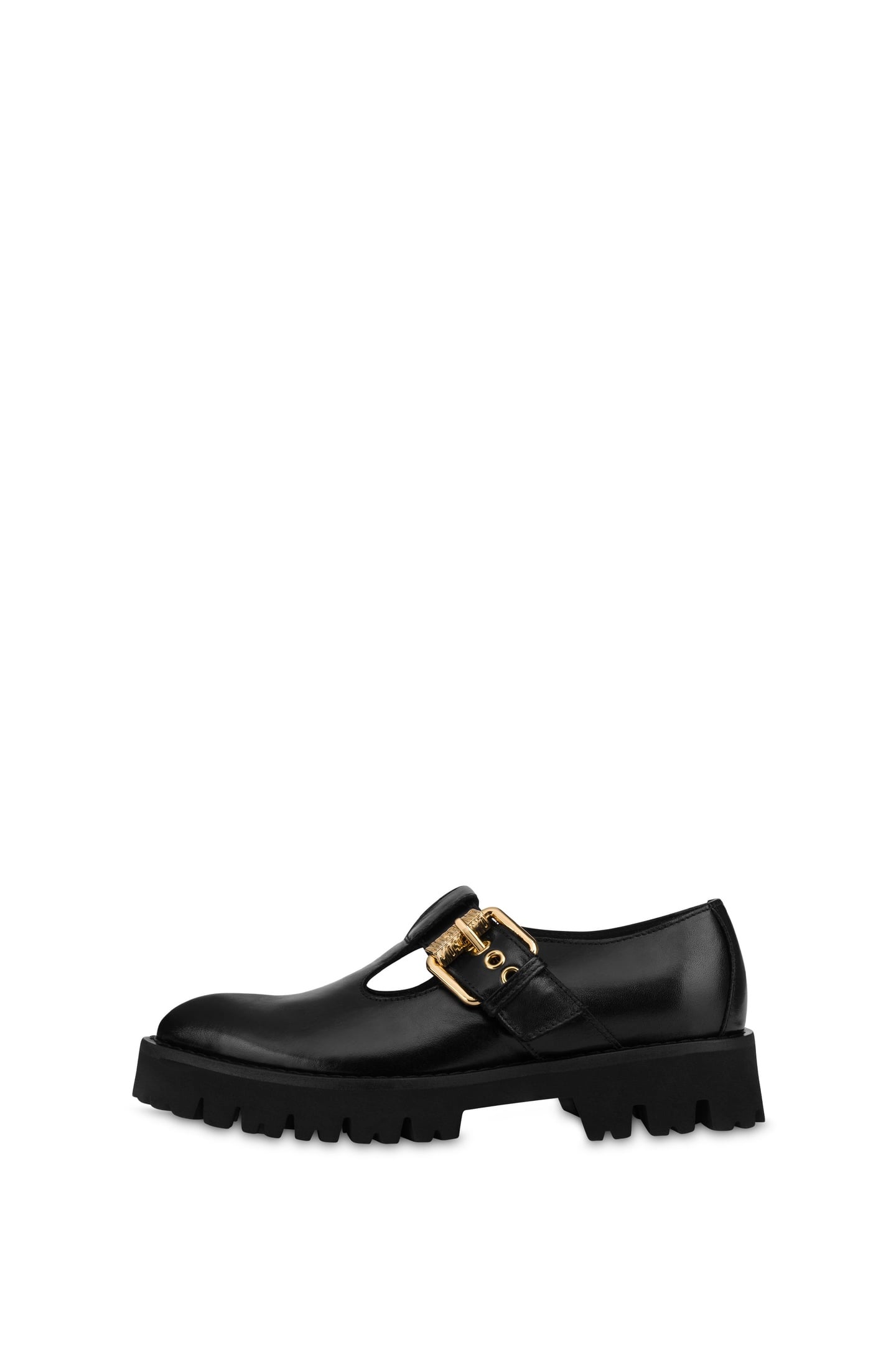 MARY JANE IN SHINE CALFSKIN METAL BUCKLE BLACK 1