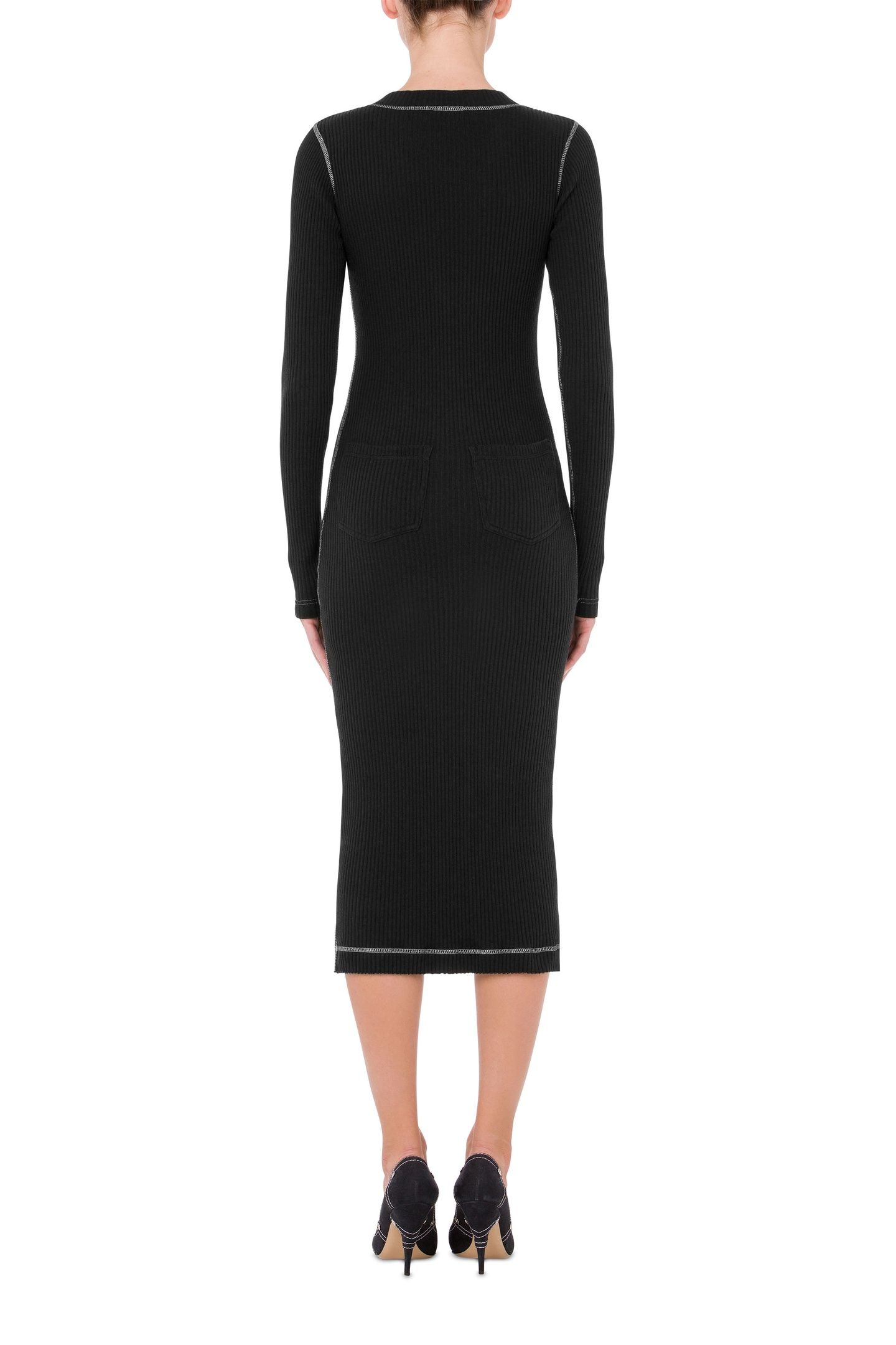 RIBBED COTTON DRESS BLACK 2