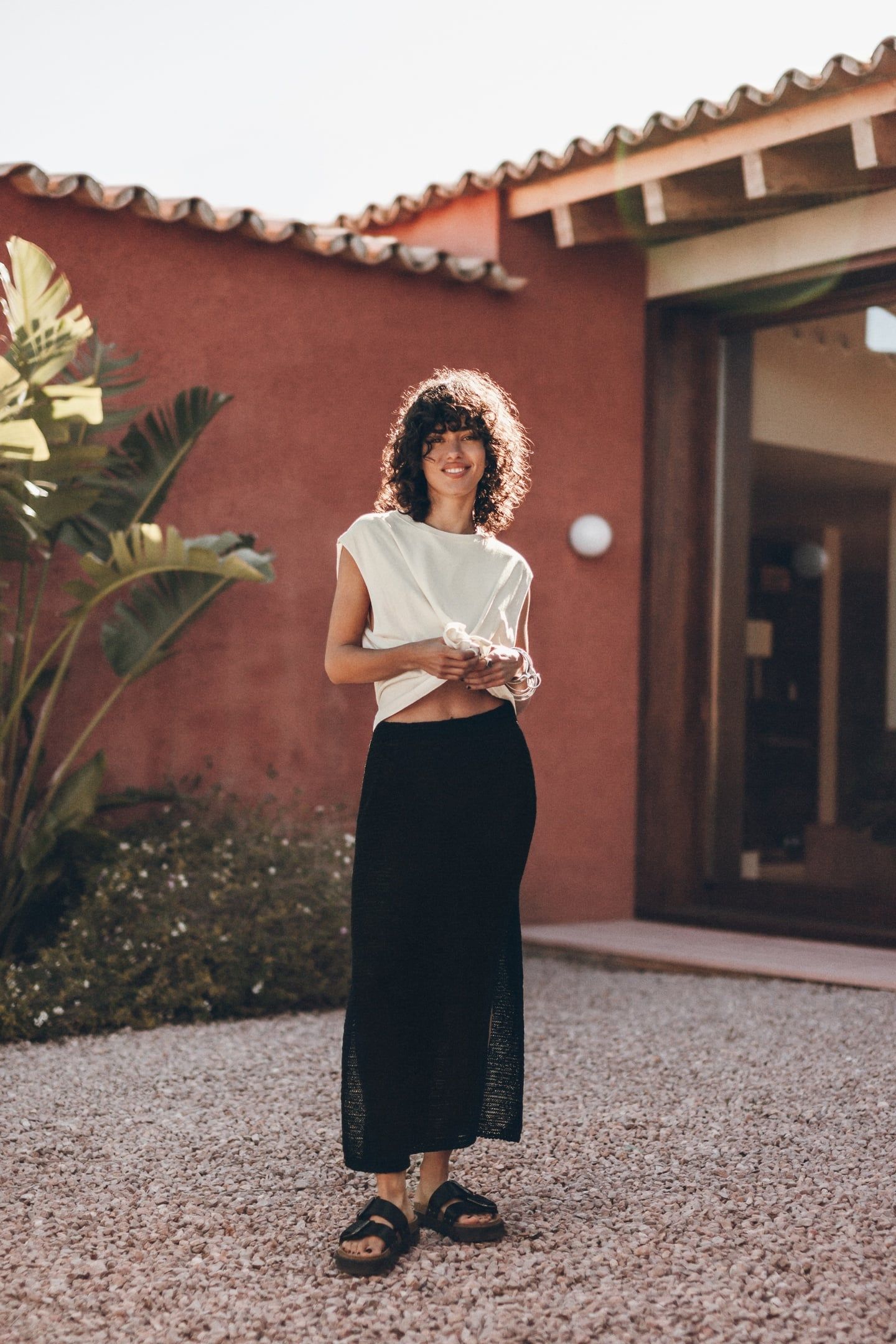 THE BLACK LONG KNITTED SKIRT BLACK 2