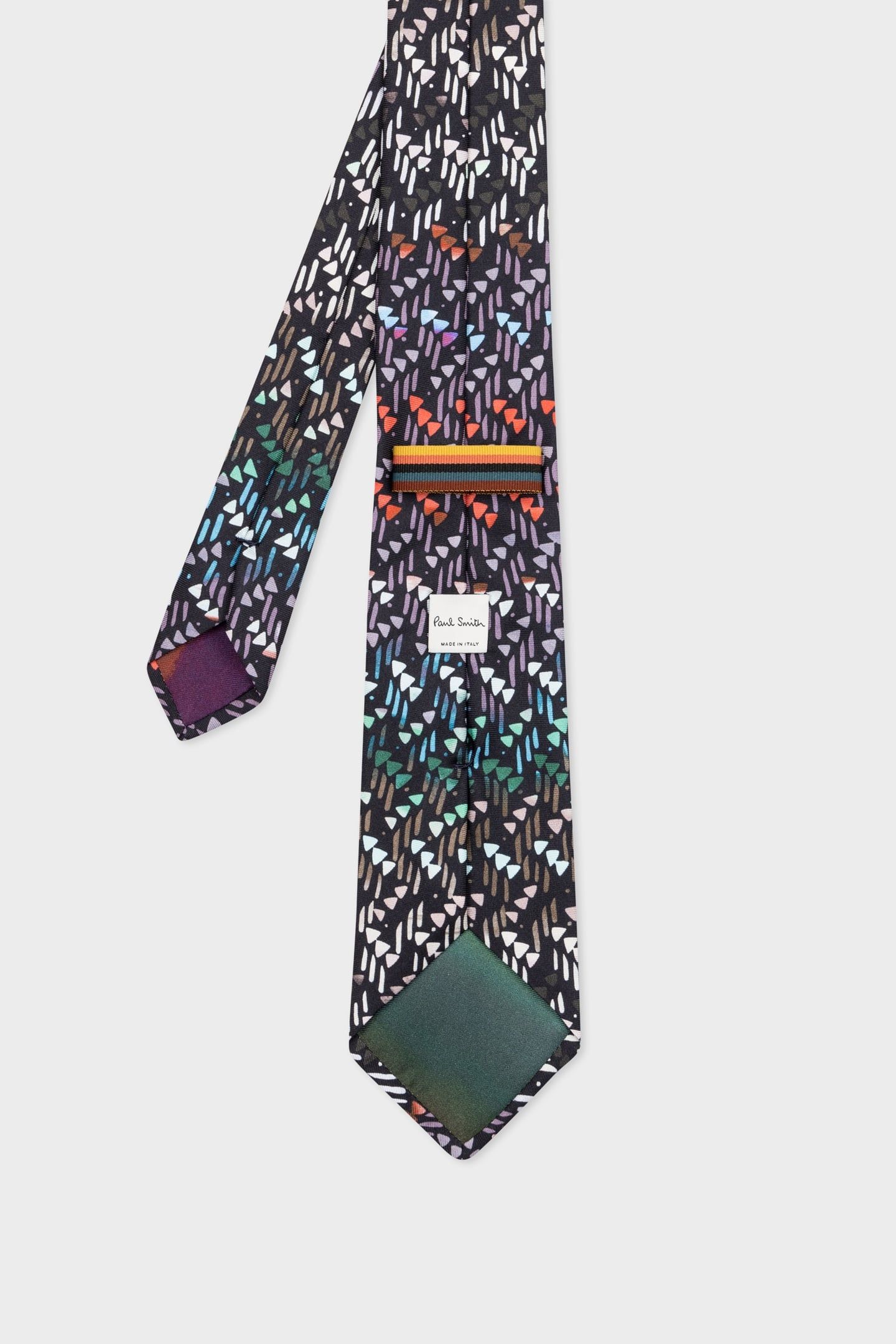 MEN TIE PAINTED GEOMETRIC VERY DARK NAVY 2