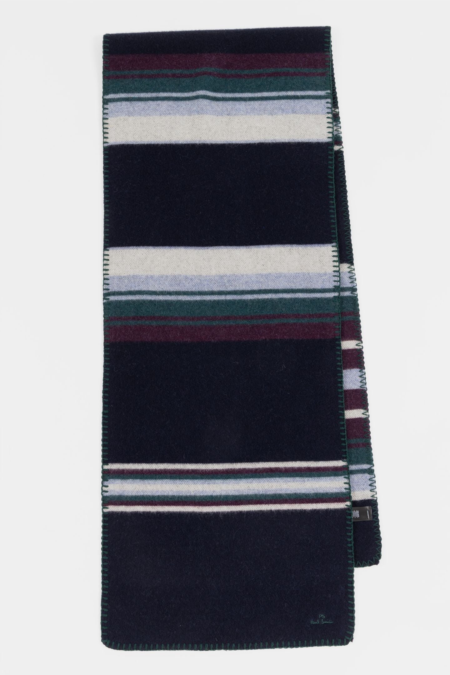 MEN SCARF PS ORGNC STRP NAVY 1