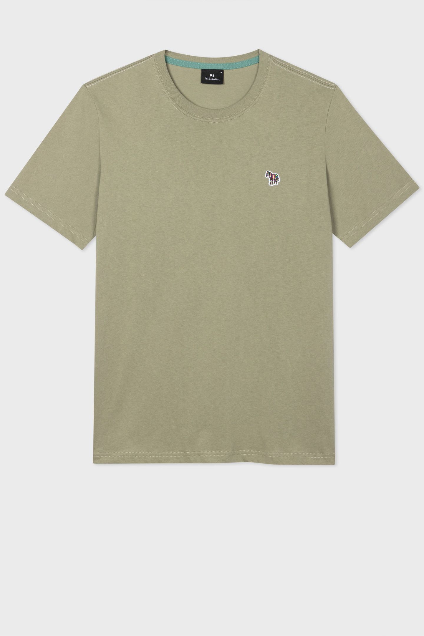 MENS REG FIT SS TSHIRT ZEBRA LT GREYISH GREEN 4
