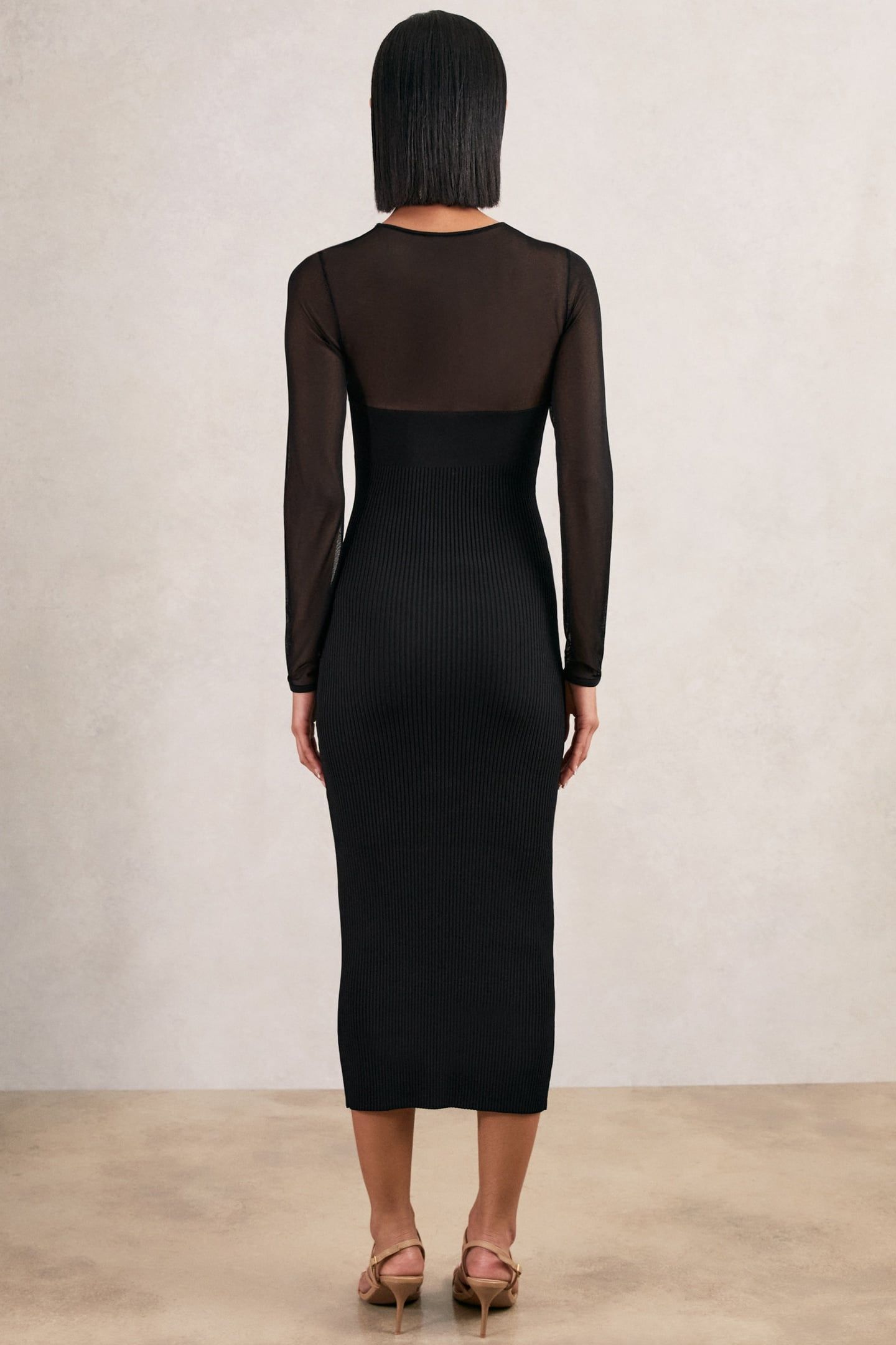 SHEER KNITTED DRESS BLACK 2