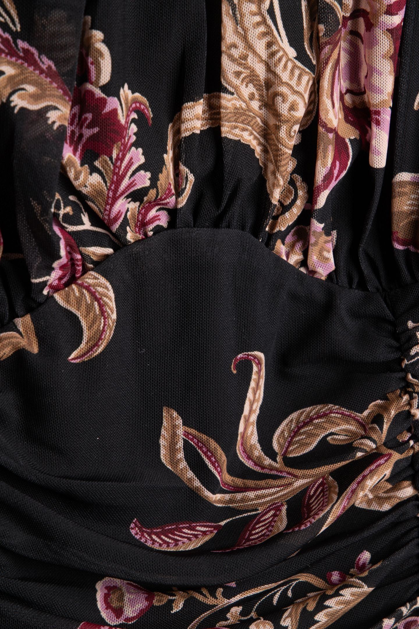 HOLLY LS DRAPEP DRES FLORAL PAISLEY BLACK 4