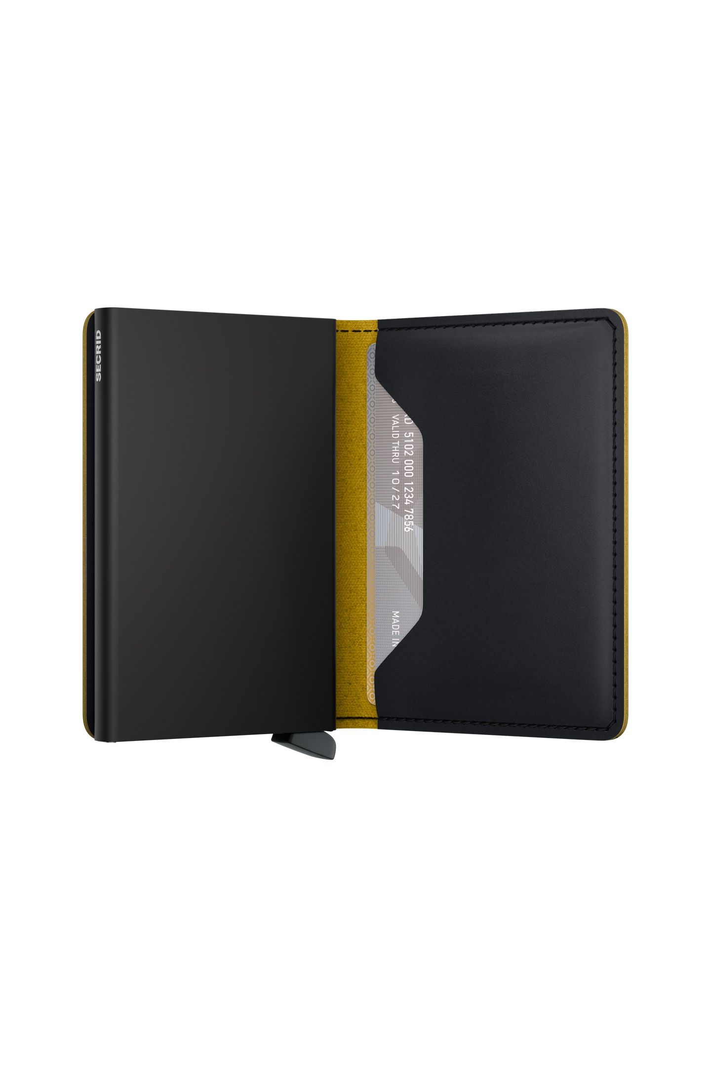 UNISEX SLIMWALLET MATTE BLACK & OCHRE 3