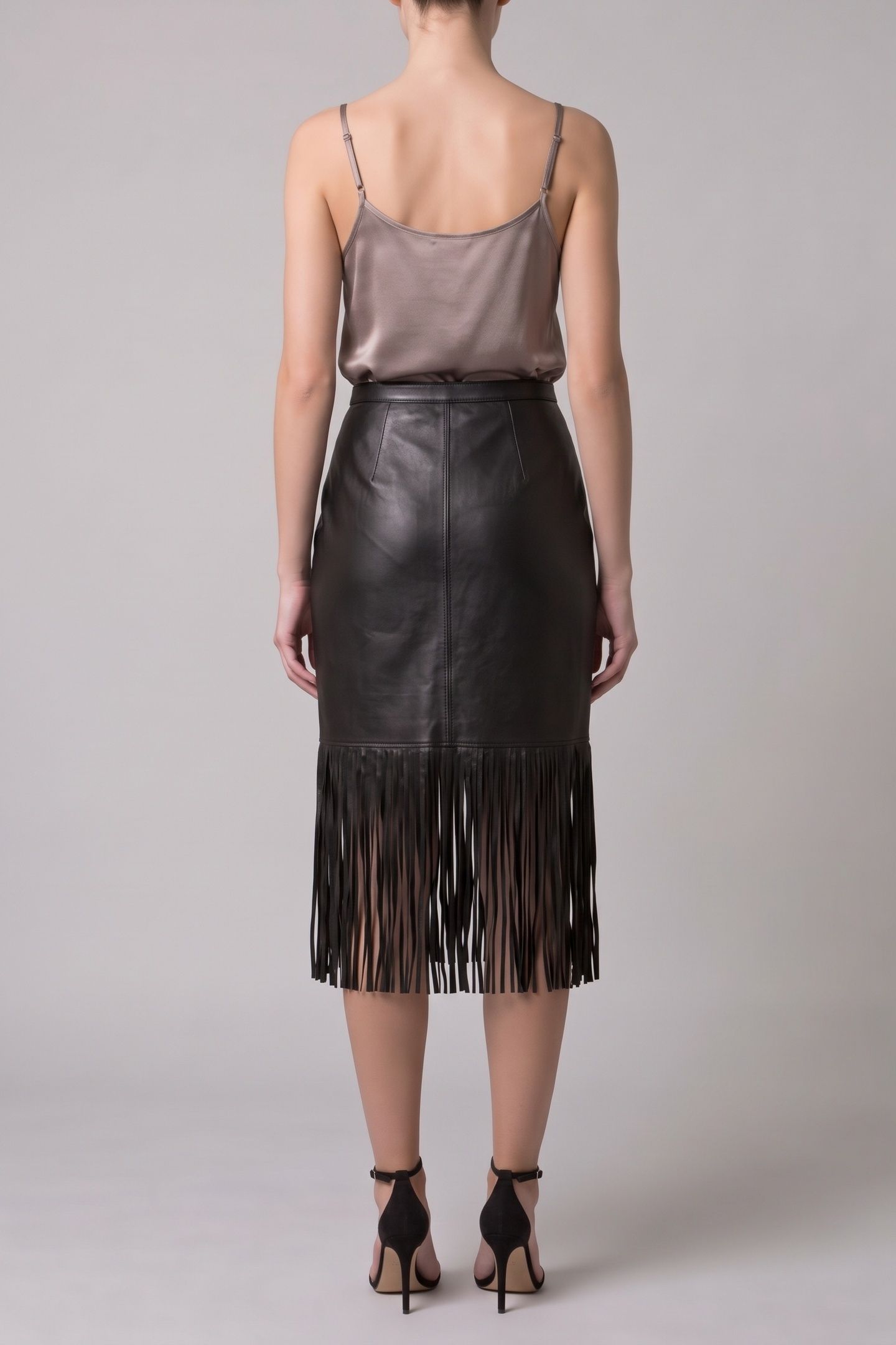 PA BELLA LEATHER SKIRT BLACK 2