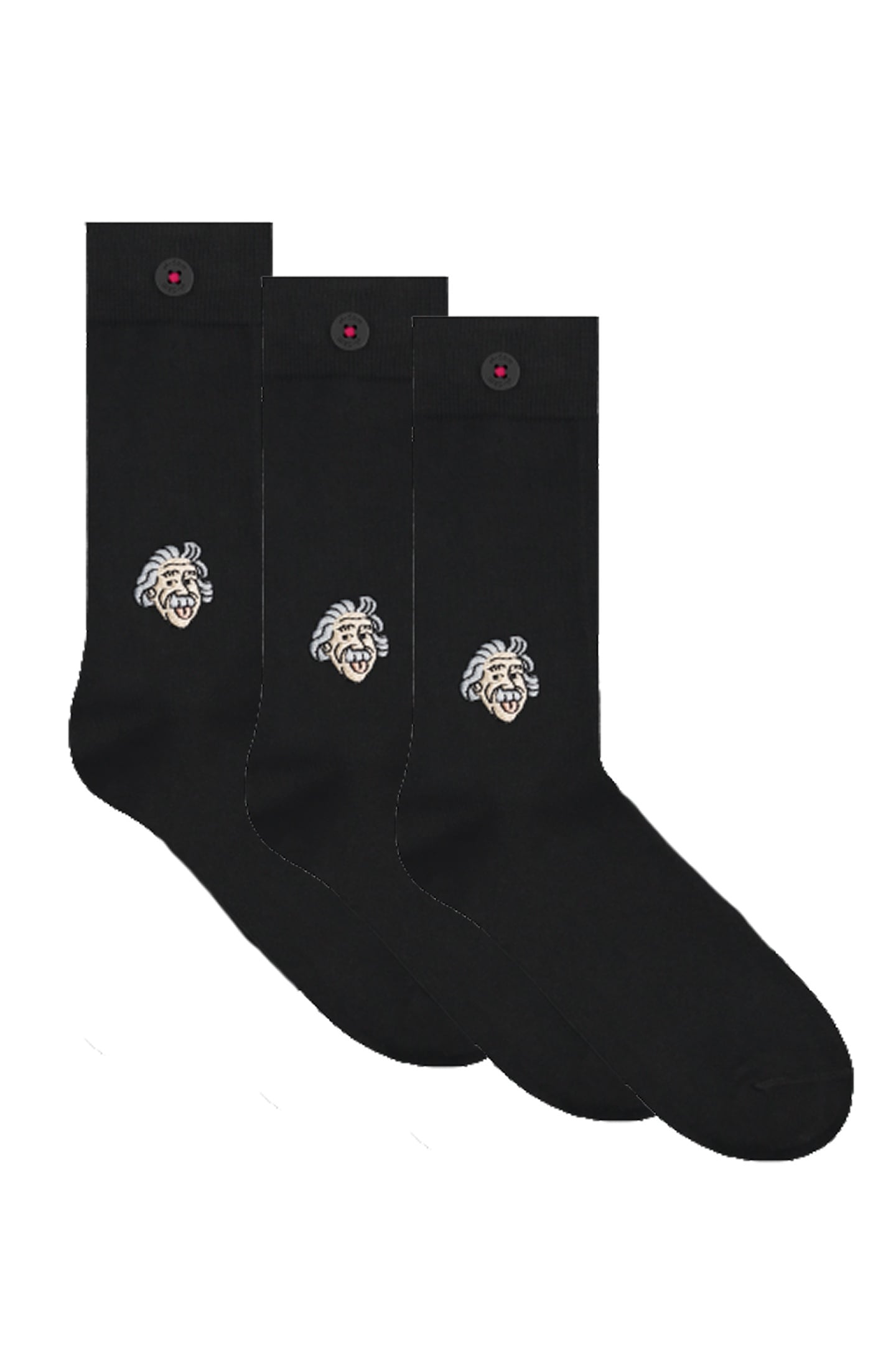 A-DAM 3-PACK CASUAL SOCKS EINSTEIN DEEP BLACK 1