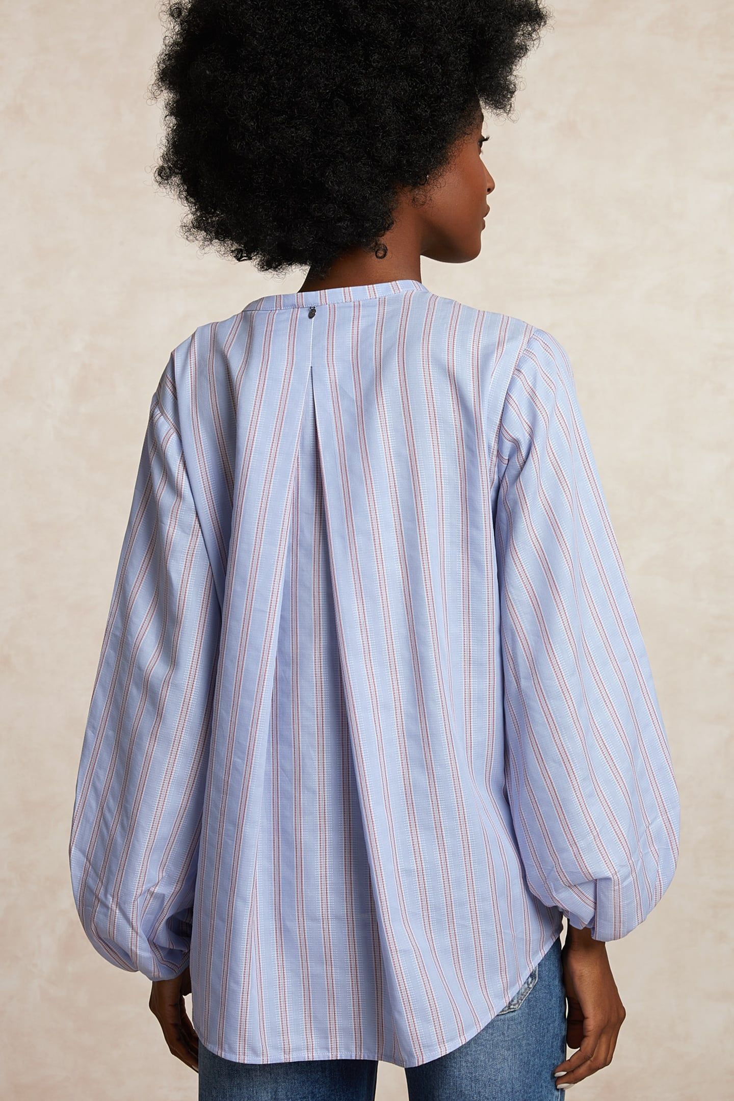 STRIPED OVERSIZED BLOUSE LONG SLEEVES RED/BLUE 3