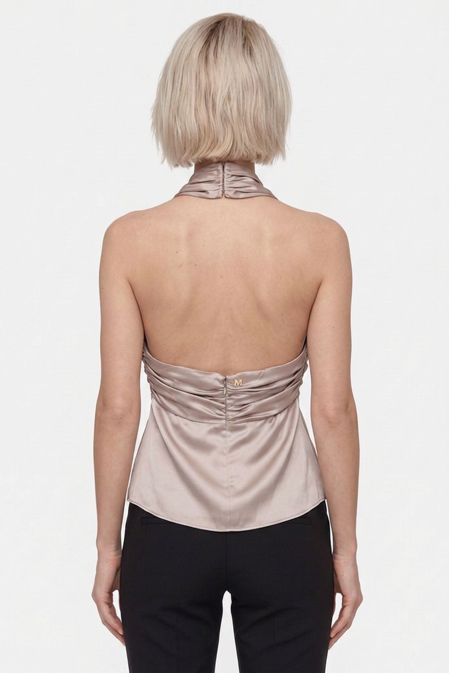 ARETHA HALTER KNOT T VELVET TAUPE 2