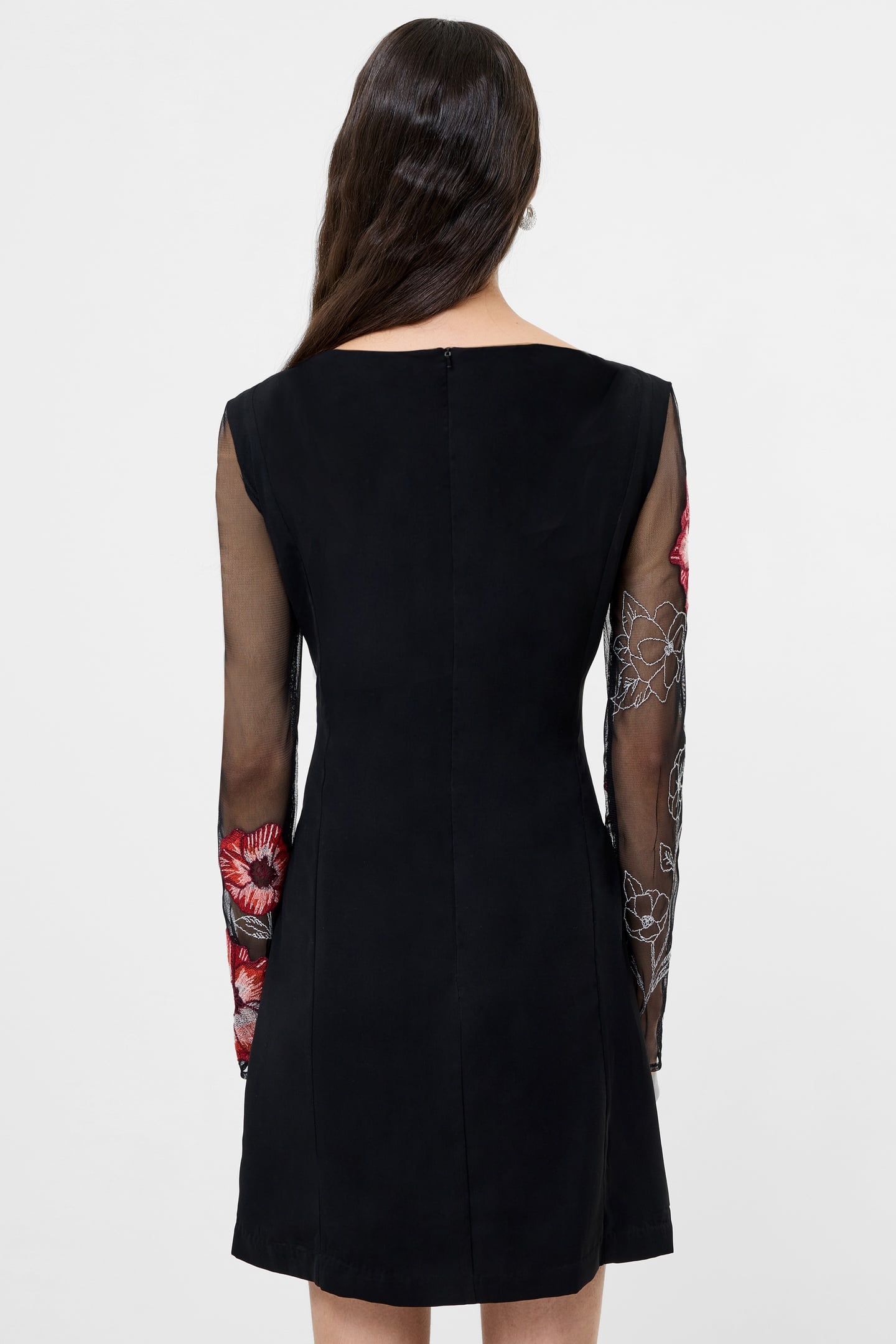 ASTRIDA DARCY CREPE DRESS BLACK FLORAL MULTI 2