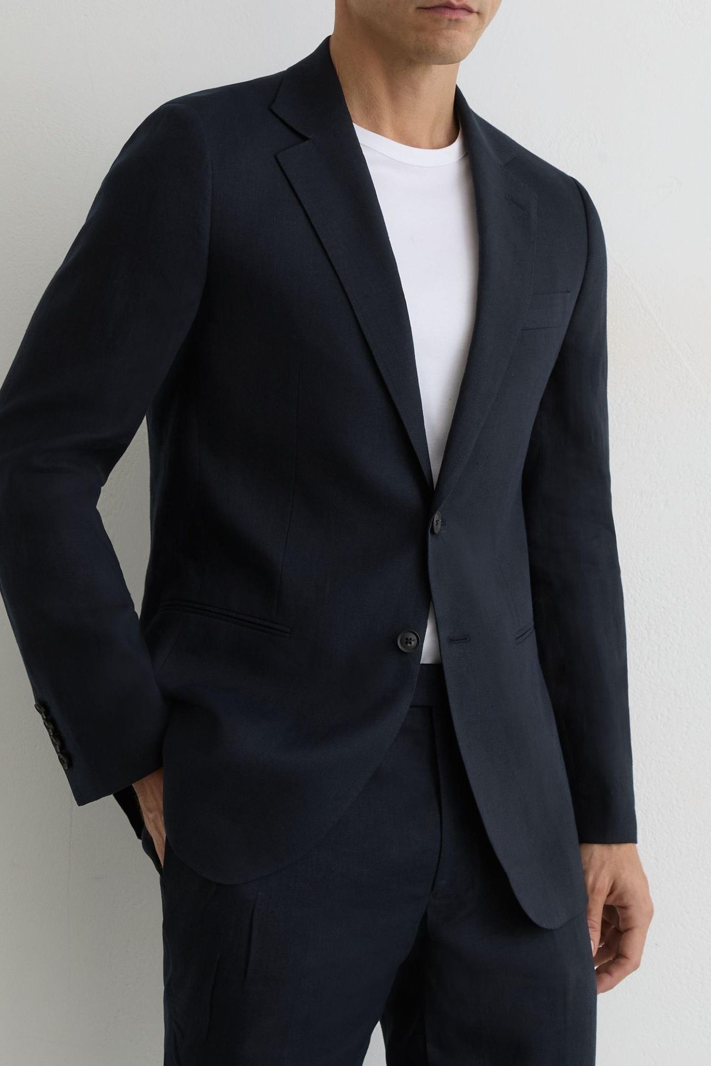 LINEN FIT BLAZER NAVY 2
