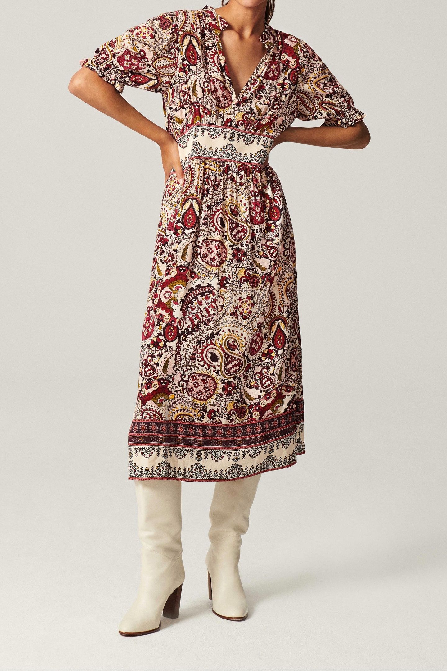 MID-LENGTH DRESS ECRU 1