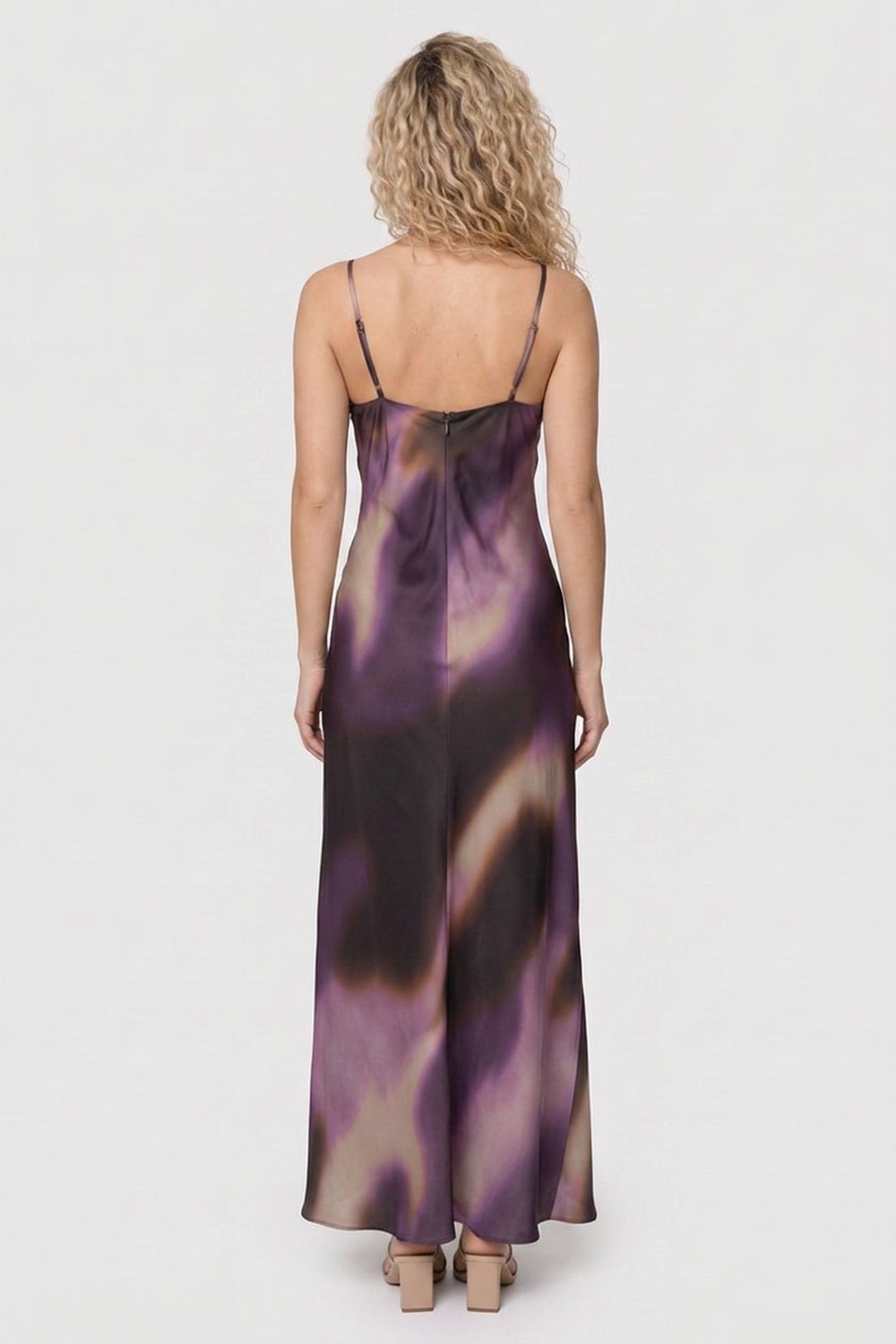 RAVEN LONG SLIP DRES WINTERY LIGHTS PURPL 2