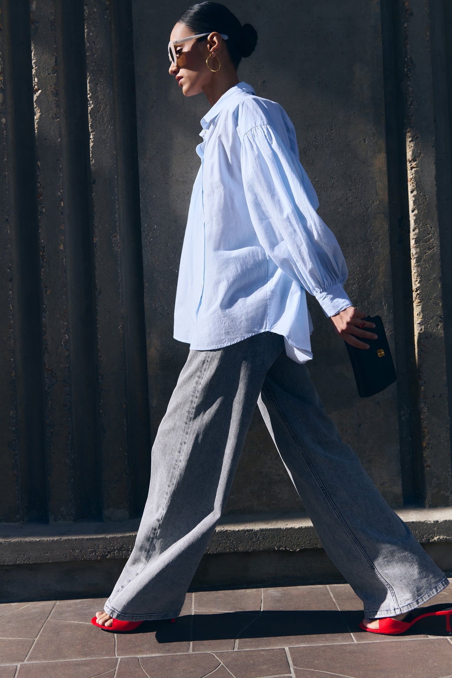 SARAH CHAMBRAY BLOUSE LIGHT BLUE 6