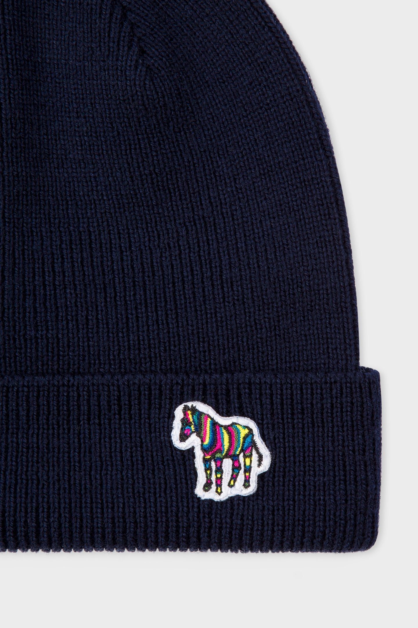 MEN HAT ZEBRA BEANIE NAVY 3