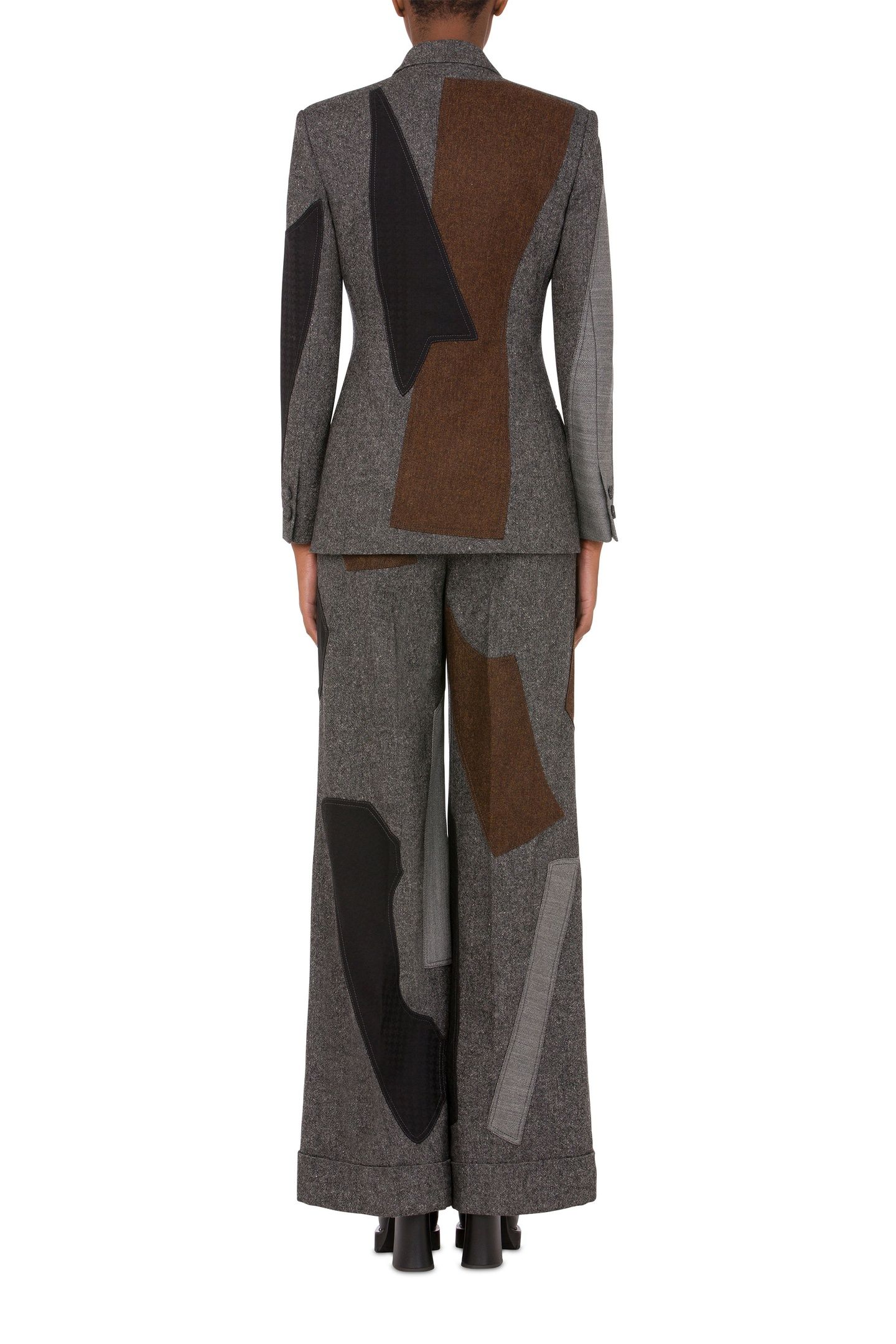 PATCHWORK WOOL BLEND JACKET GREY 2
