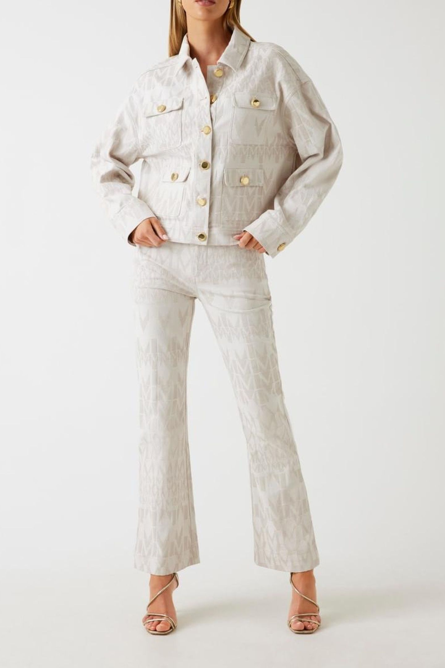 SARAH DENIM FLARED P MONOGRAM OFF WHITE 4