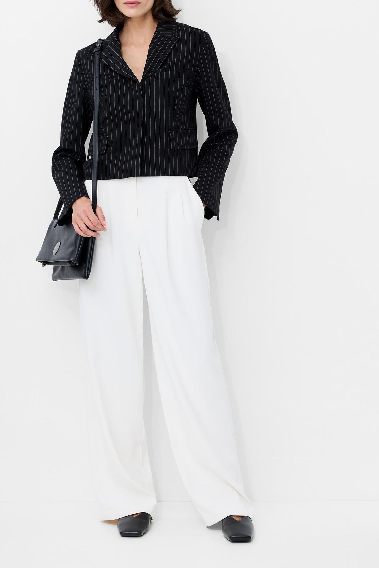 MORGAN TAILORED CROPPED BLAZER BLACK WINTER WHITE 1