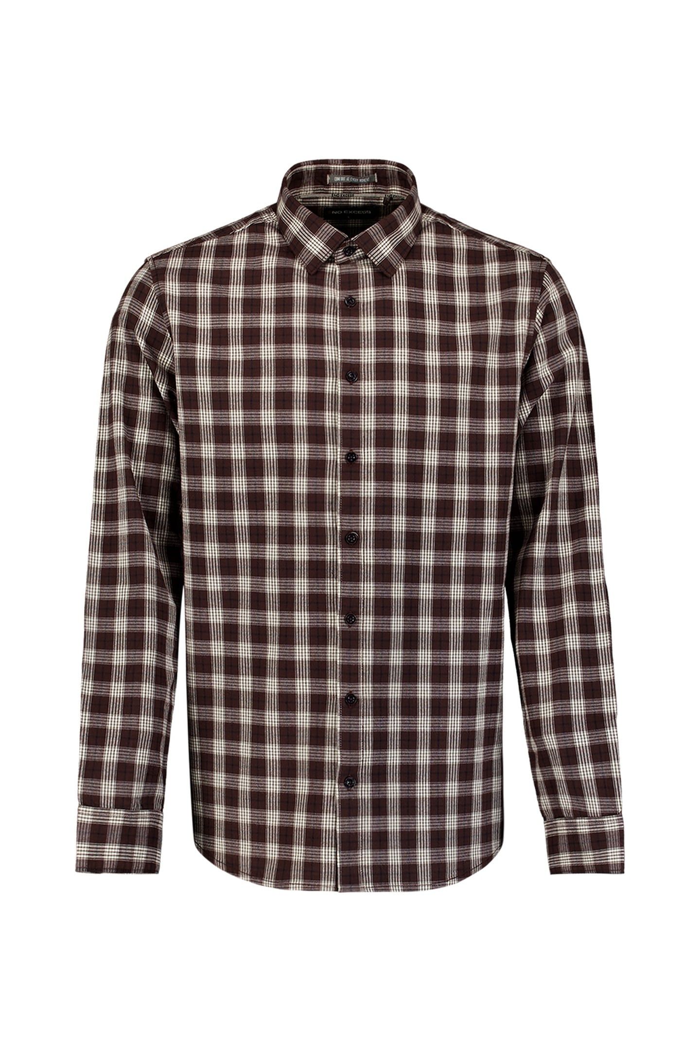 SHIRT YARN DYED CHECK DARK BROWN 4