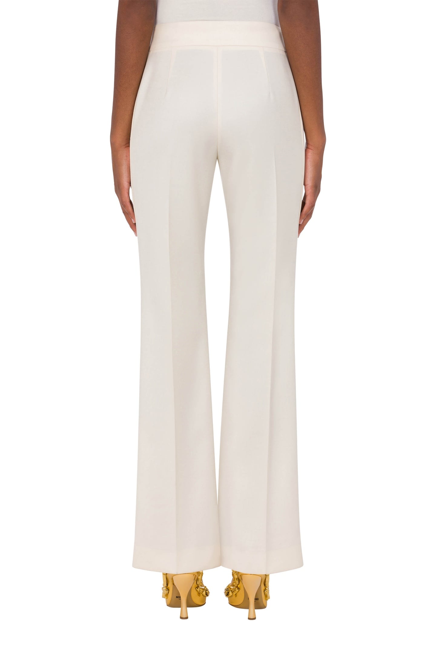 WOOL TWILL TROUSERS FAUCET DETAILS WHITE 2