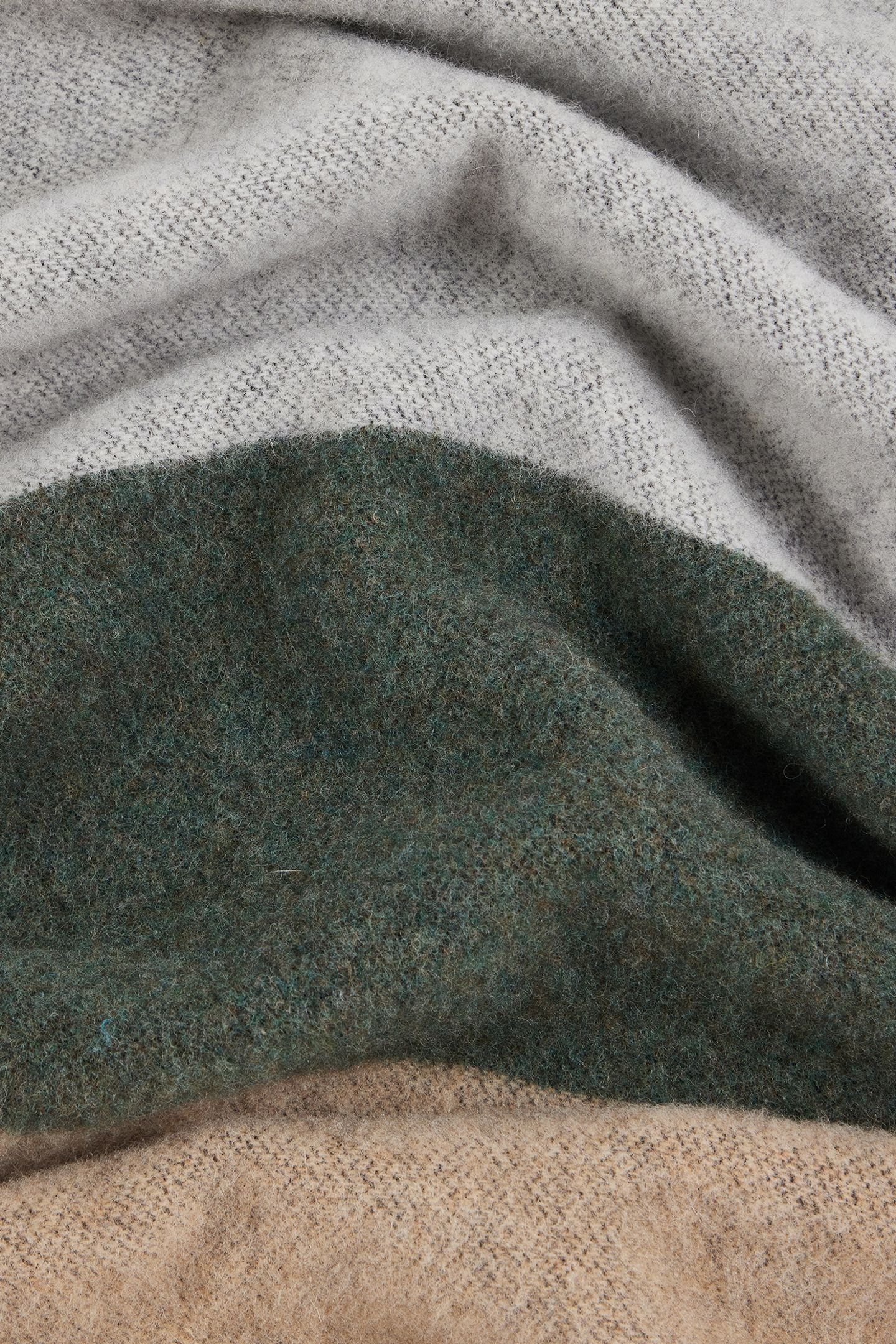 WOMEN SCARF BLANKT STITCH TAN 5
