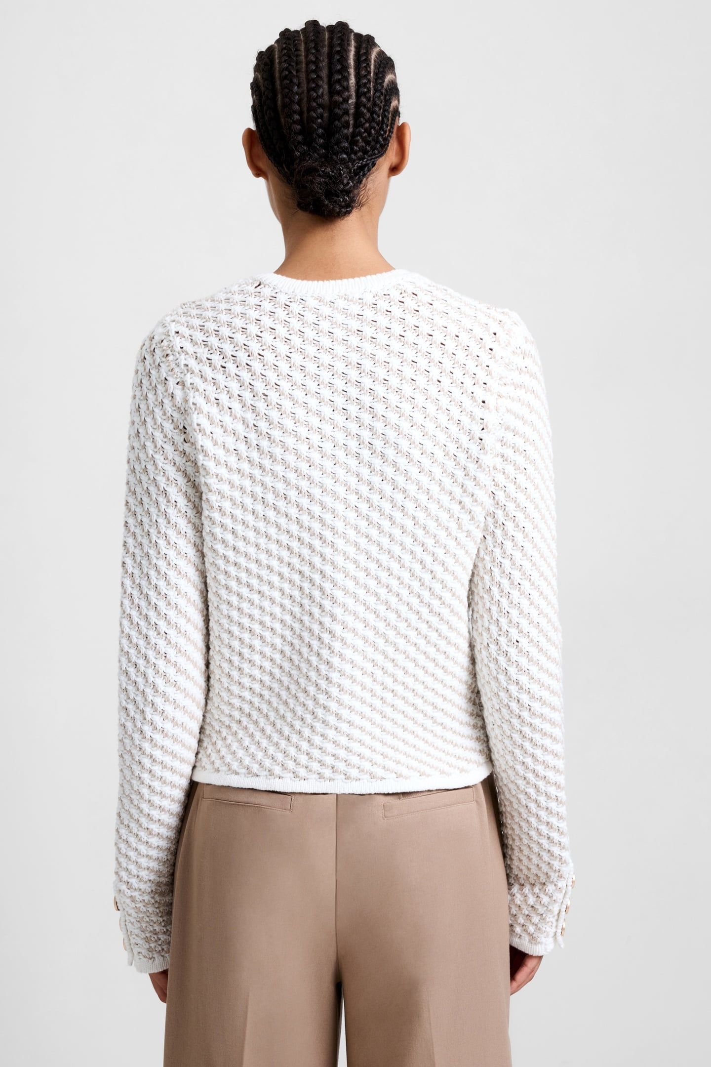 JANAI TEXTURED CARDIGAN WINTER WHITE 2