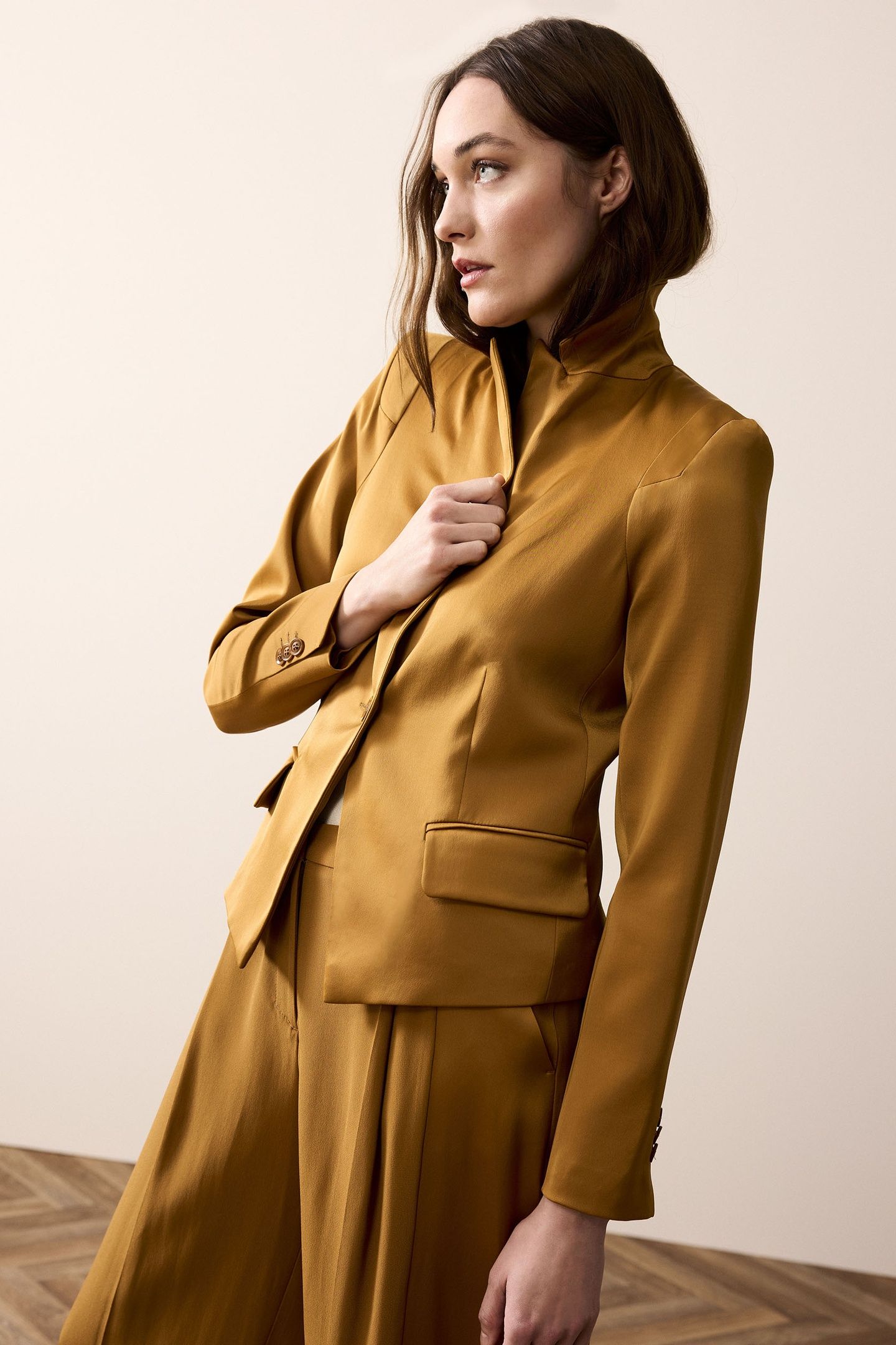 BLAZER CREPE VISCOSE BLEND CAMEL BROWN 3