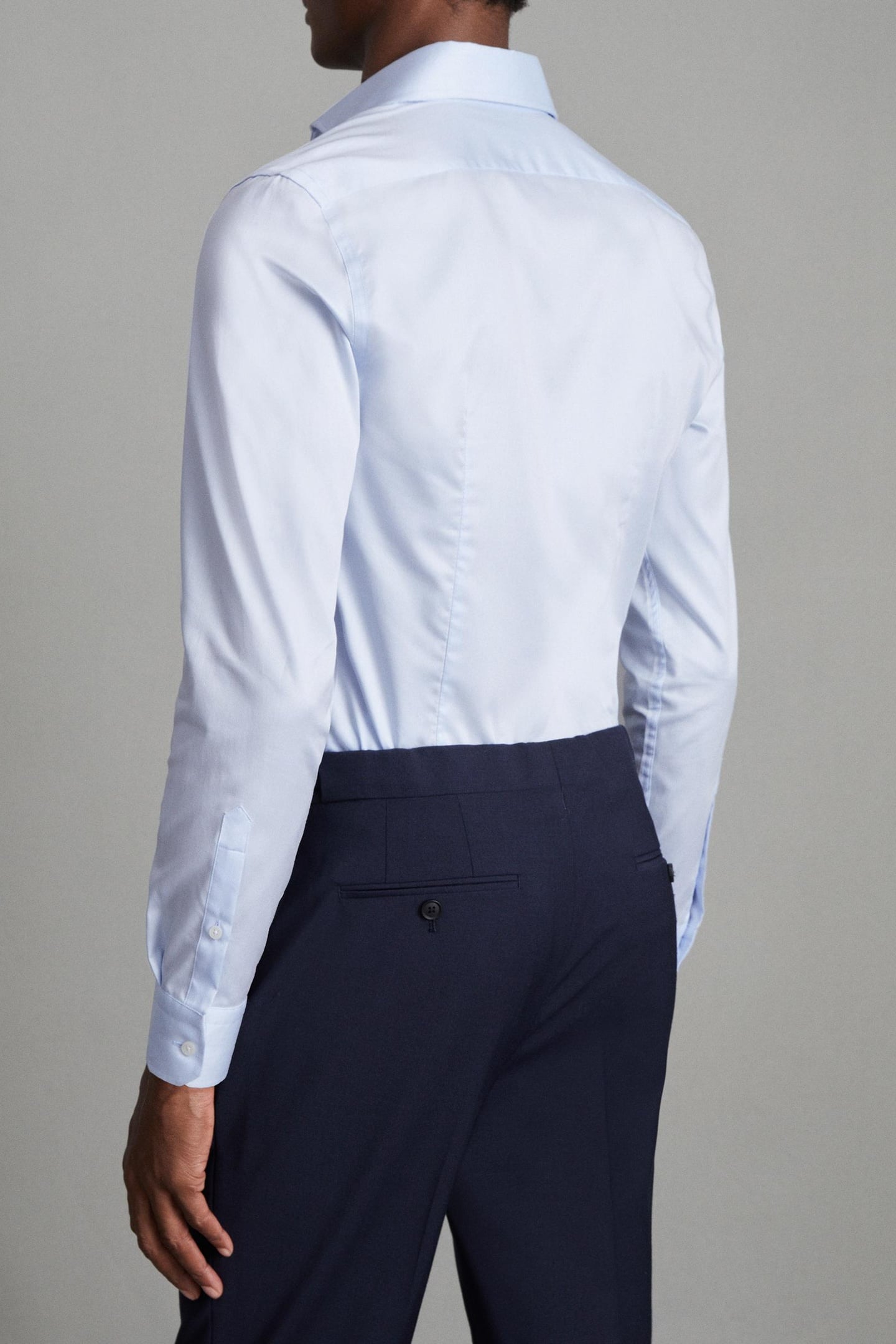 LS TWO FOLD TWILL COTTON SHIRT SOFT BLUE 3
