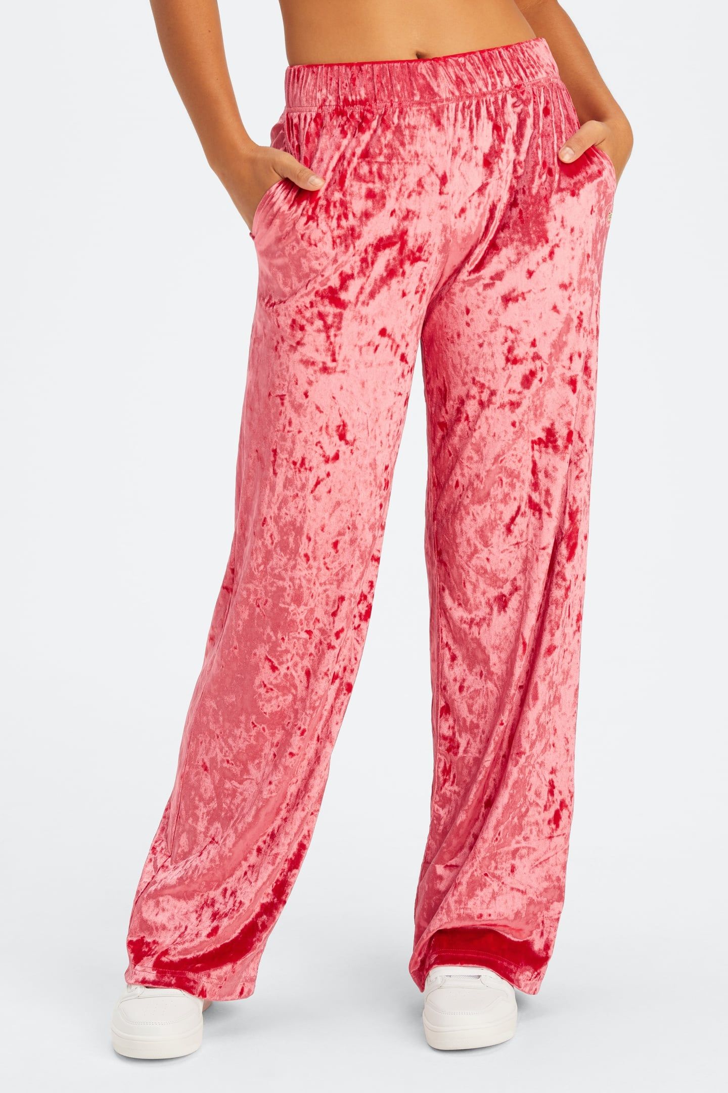 GO-TO CRUSHED VELOUR WIDE LEG PANT STRAWBERRY RED 2