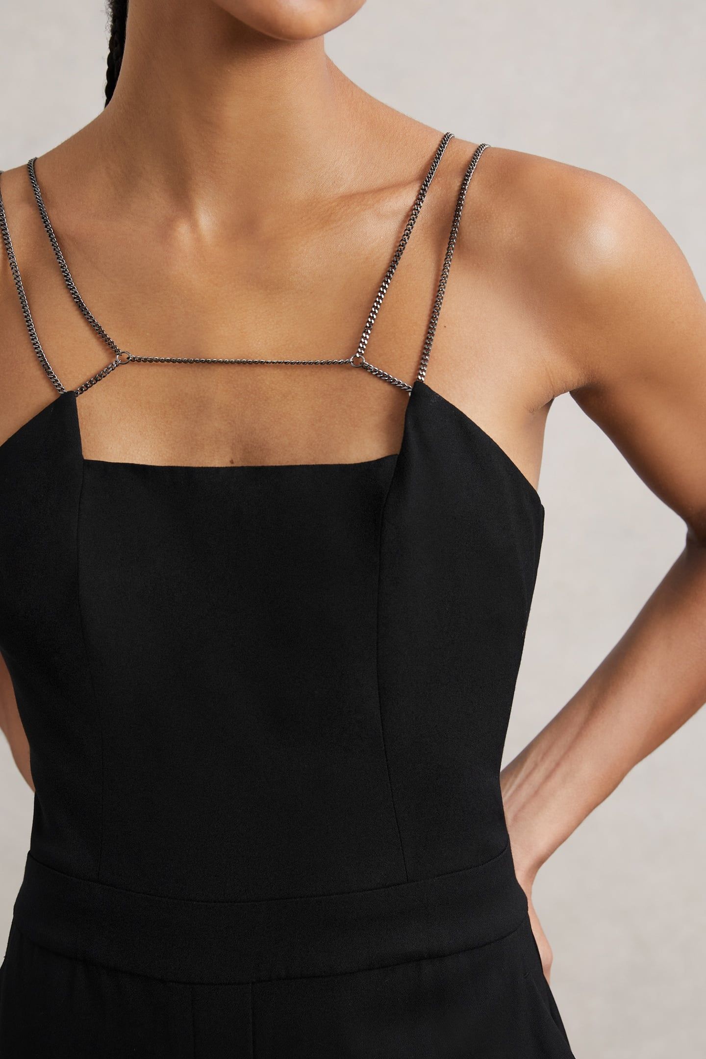CHAIN DETAIL JUMPSUIT BLACK 5