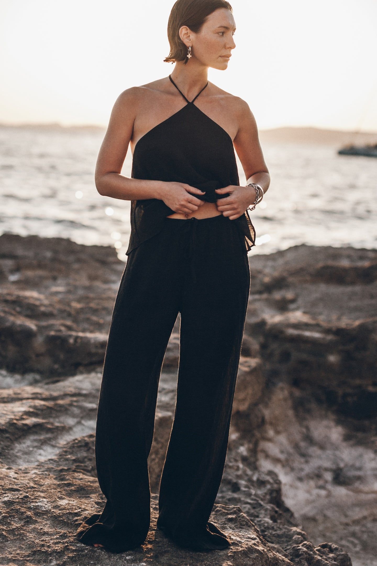 THE BLACK FLOWY PANTS BLACK 1