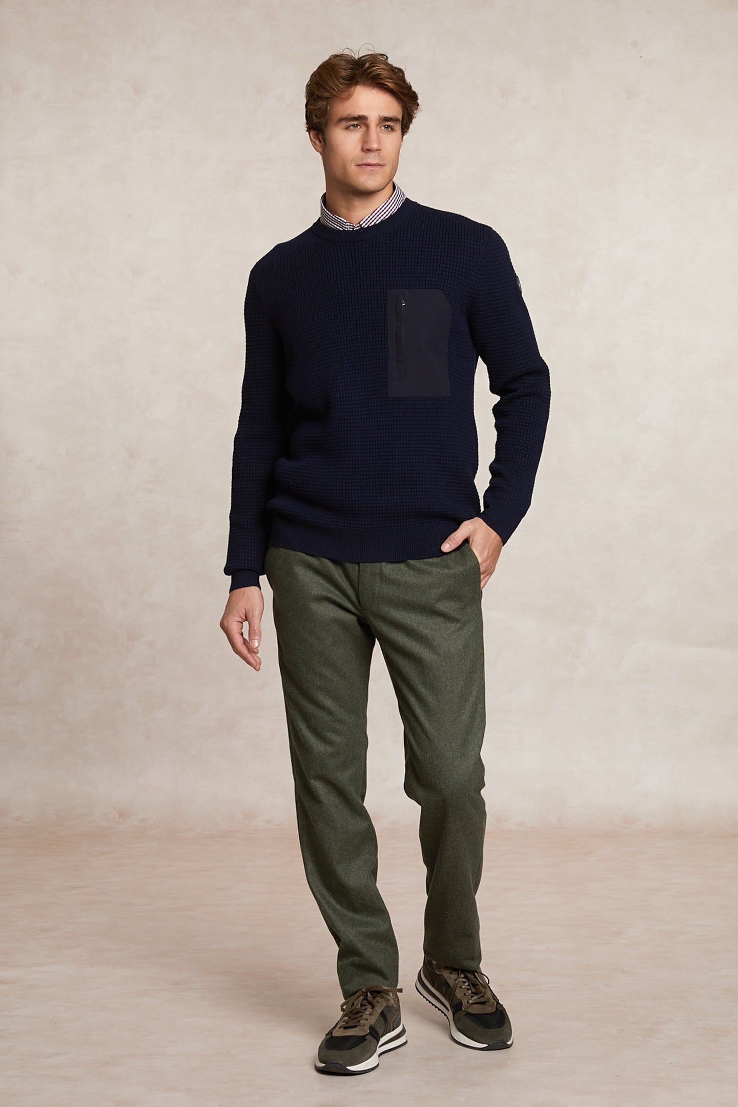 CLASSIC FLANNEL PANTS ELASTIC WAIST GREEN 1