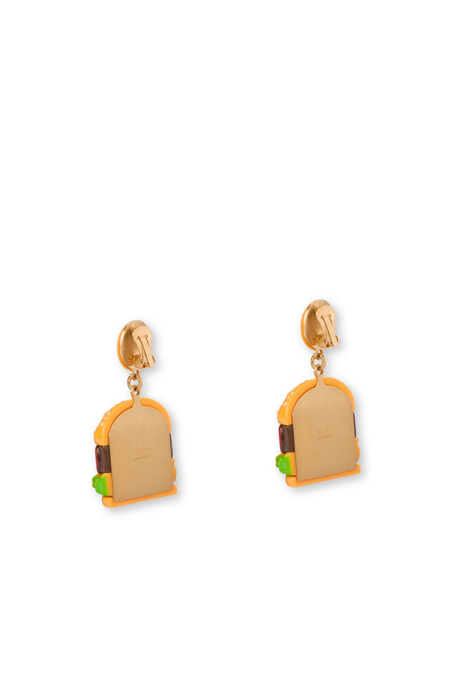 MOSCHINO HAMBURGER EARRINGS GOLD 3