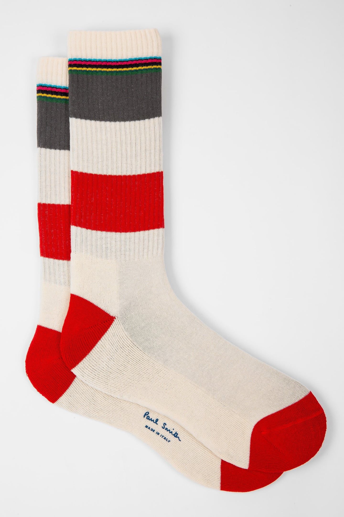 MEN SOCK SAMMY STRIPE OFF WHITE 1