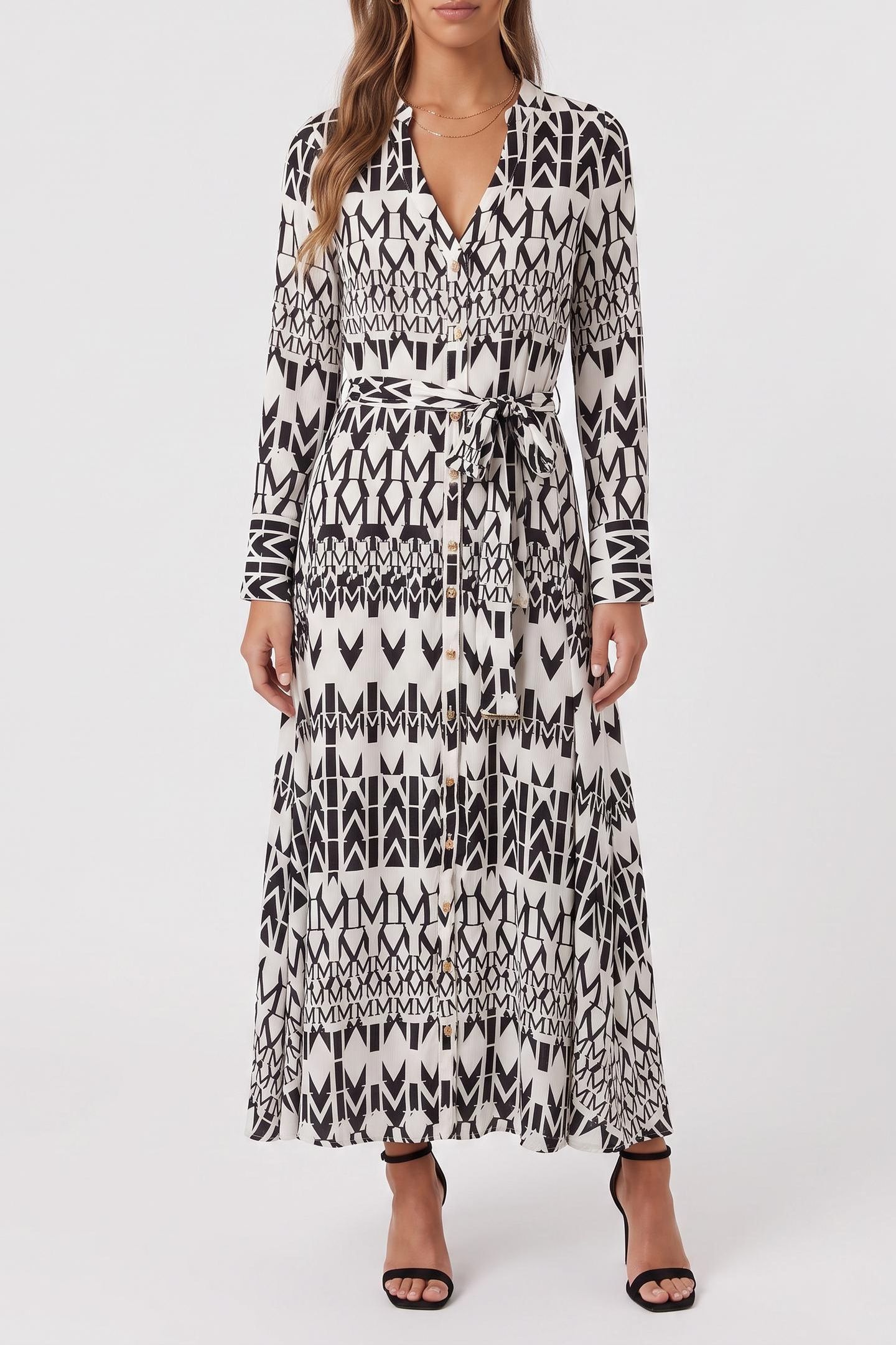 BRITNEY LS LONG DRES GEOMETRIC MONOGRAM B 1