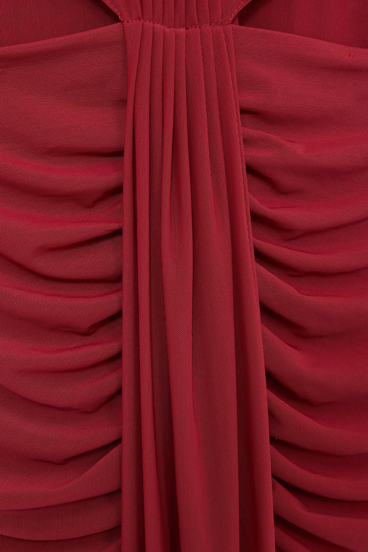 SLEEVELESS RUCHED MAXI DRESS DARK RED 6