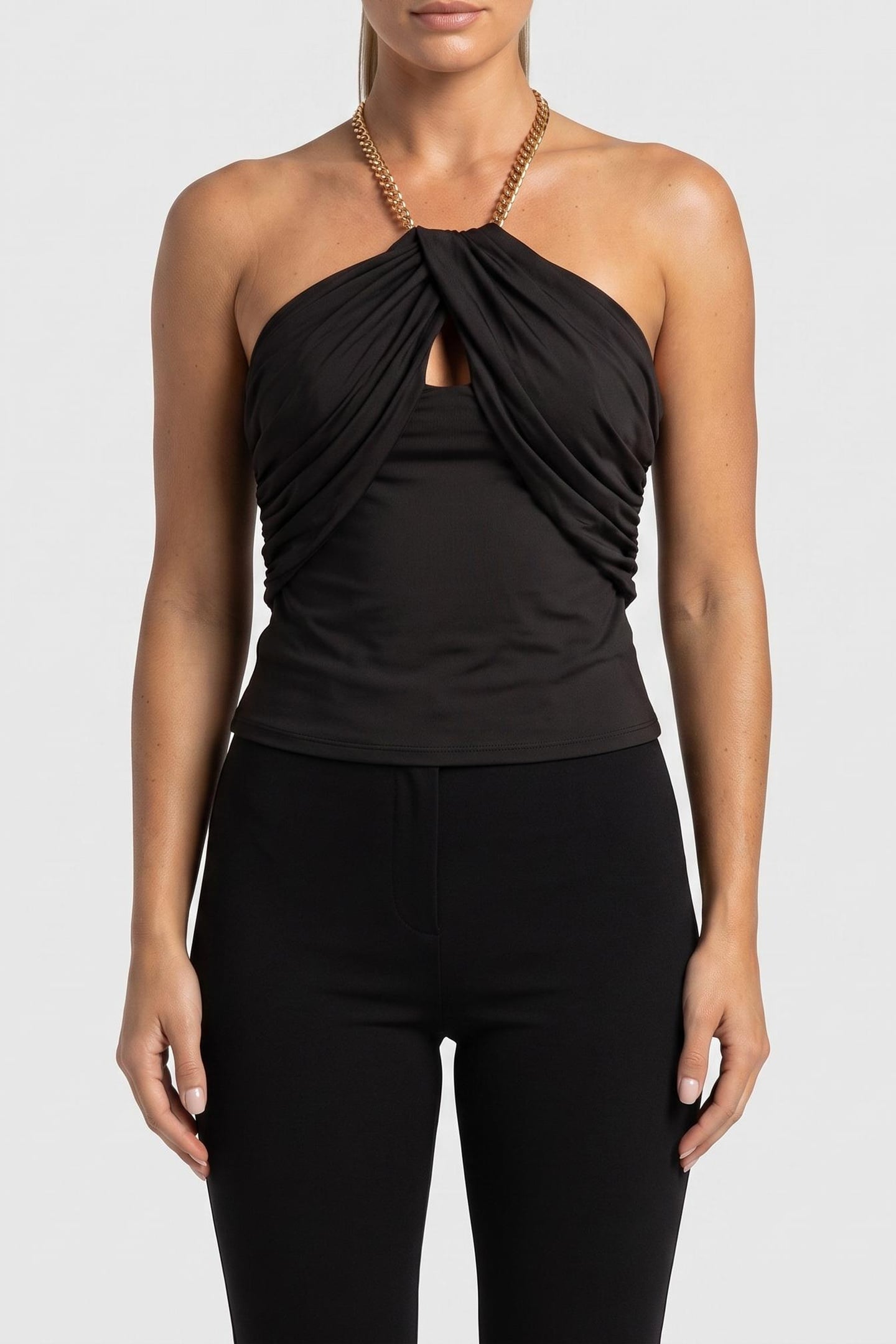 ALVA HALTER NECK CHA JET BLACK A996 1