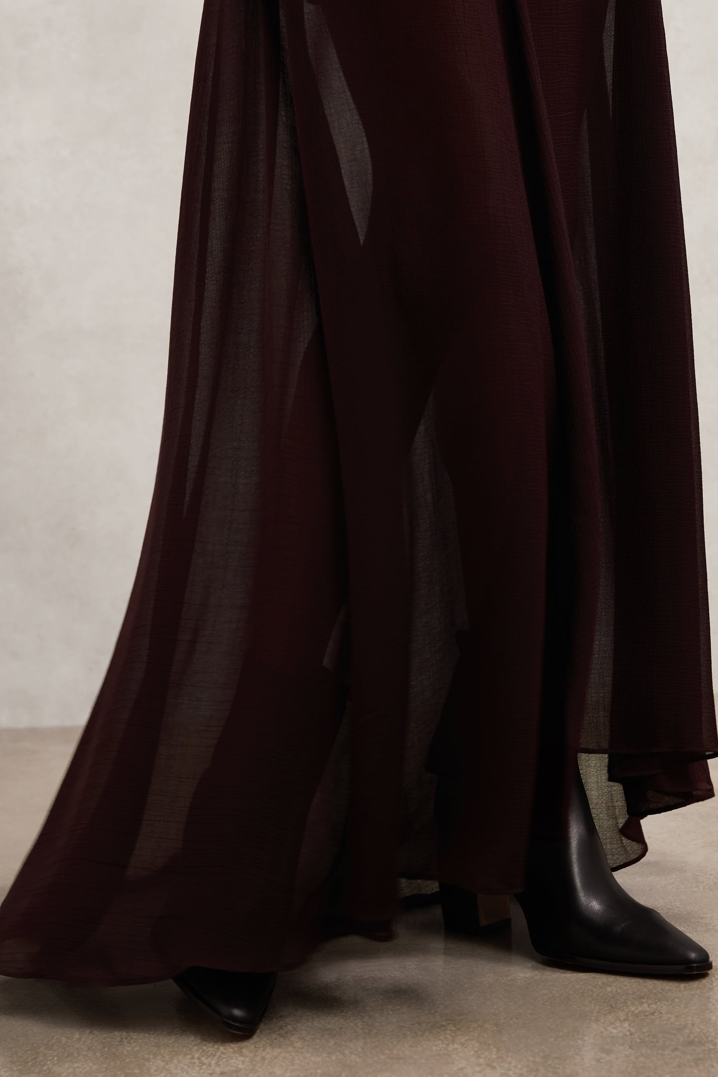 SHEER MAXI SKIRT CHOCOLATE BROWN 7