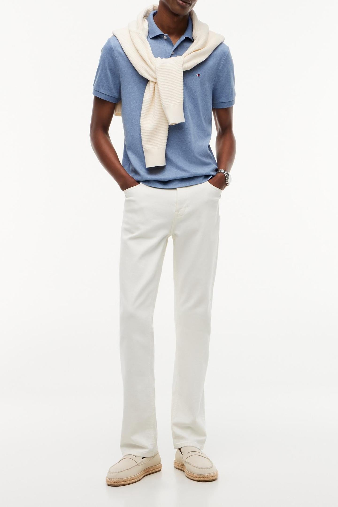 LIQUID COTTON REGULAR POLO HEATHERED BLUE 2
